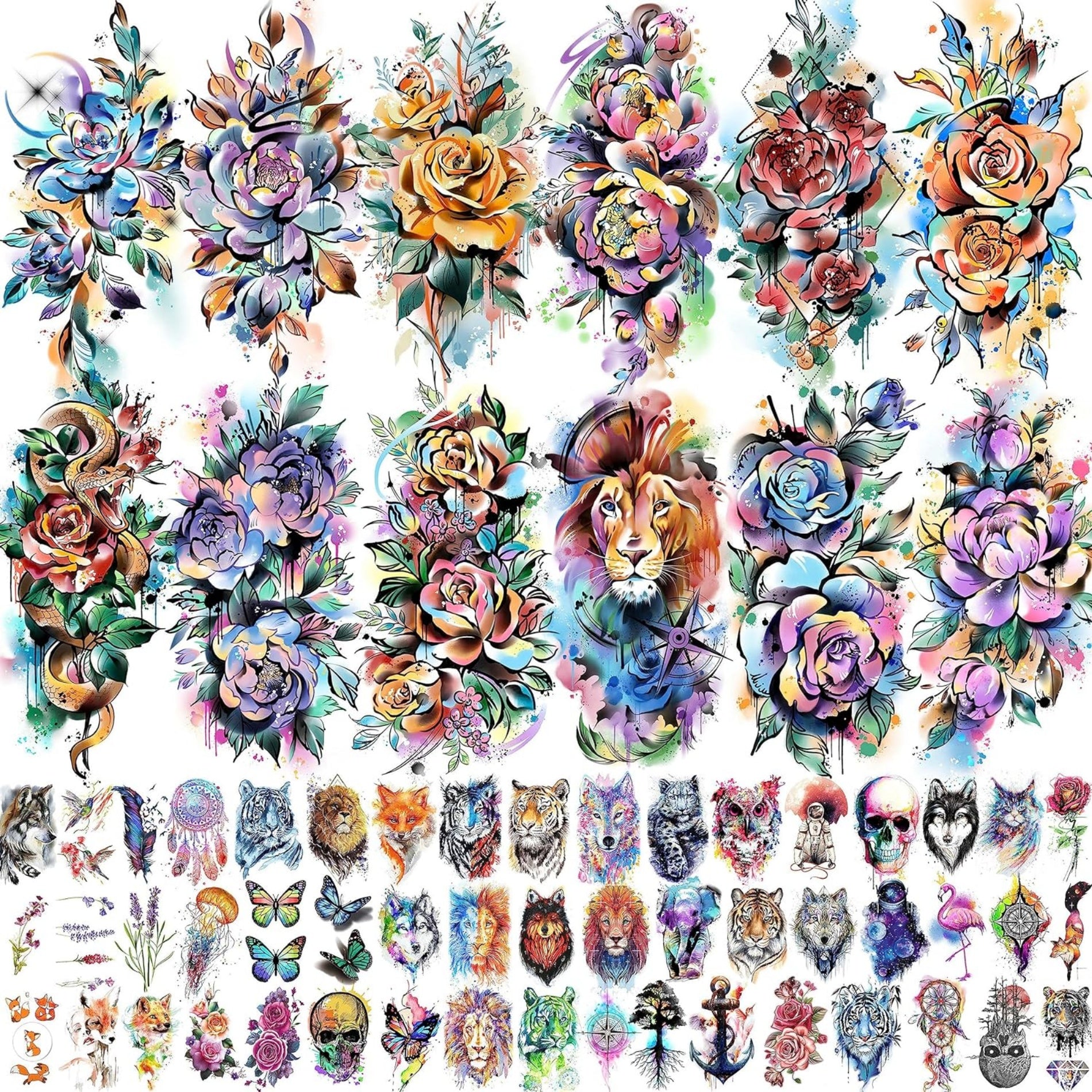 Waterproof Full Arm Realistic Color Custom Temporary Tattoo