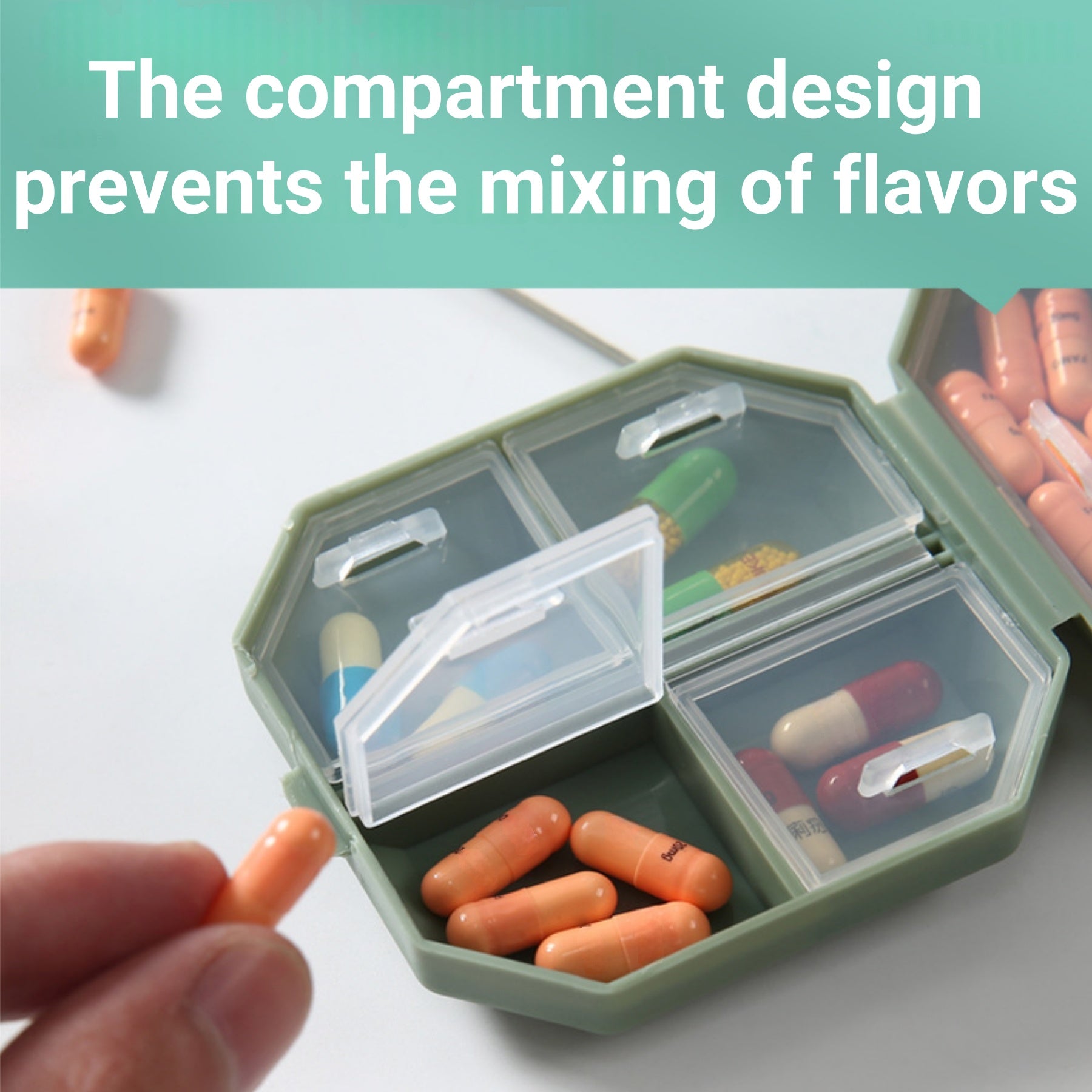 Mini Six-compartment Portable Moisture-proof Pill Box