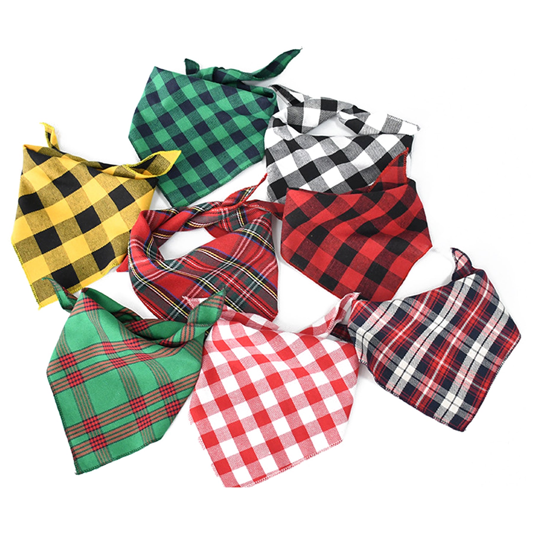 Christmas Pet Classic Plaid Triangle Scarf