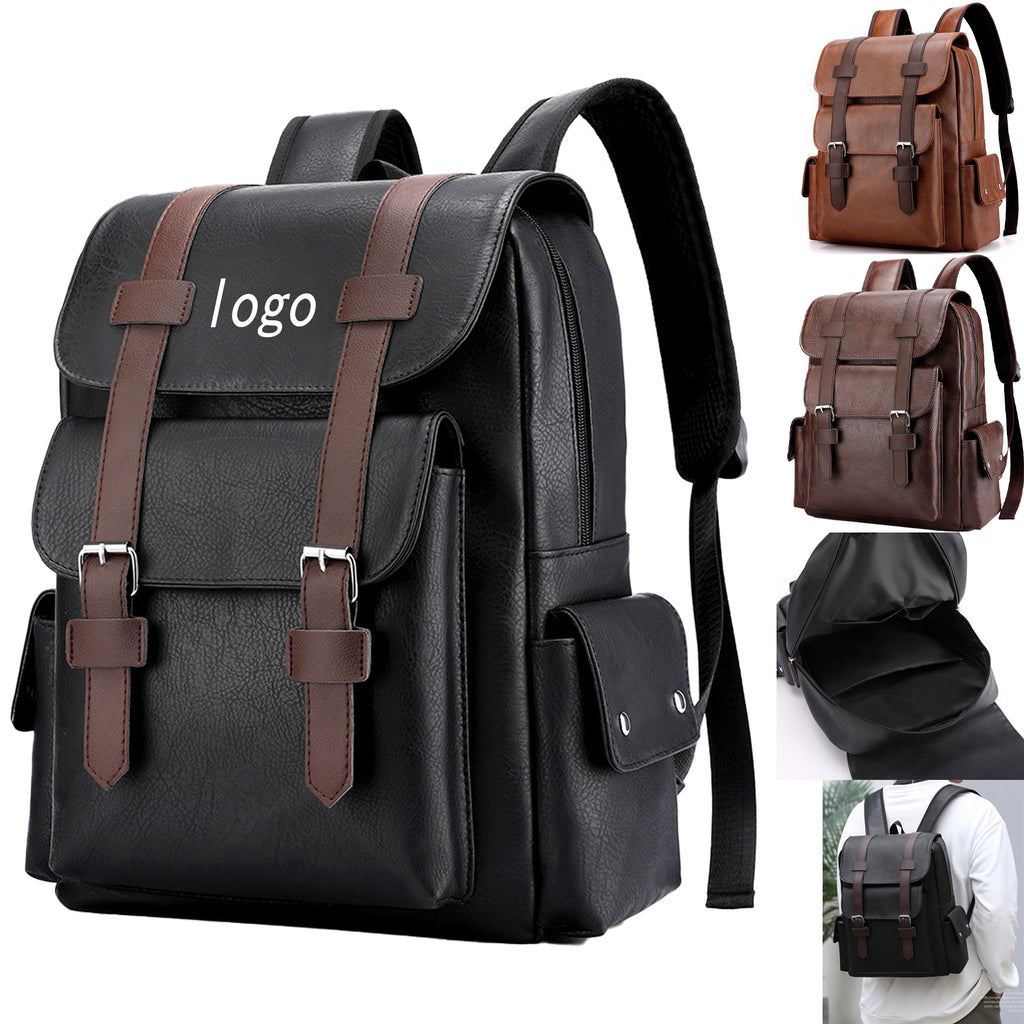 PU Leather Travel Laptop Backpack