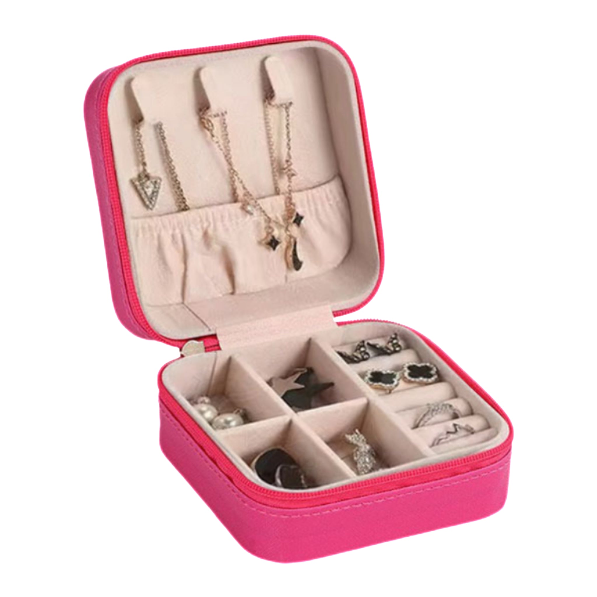 Square Zipper Jewelry Storage Box