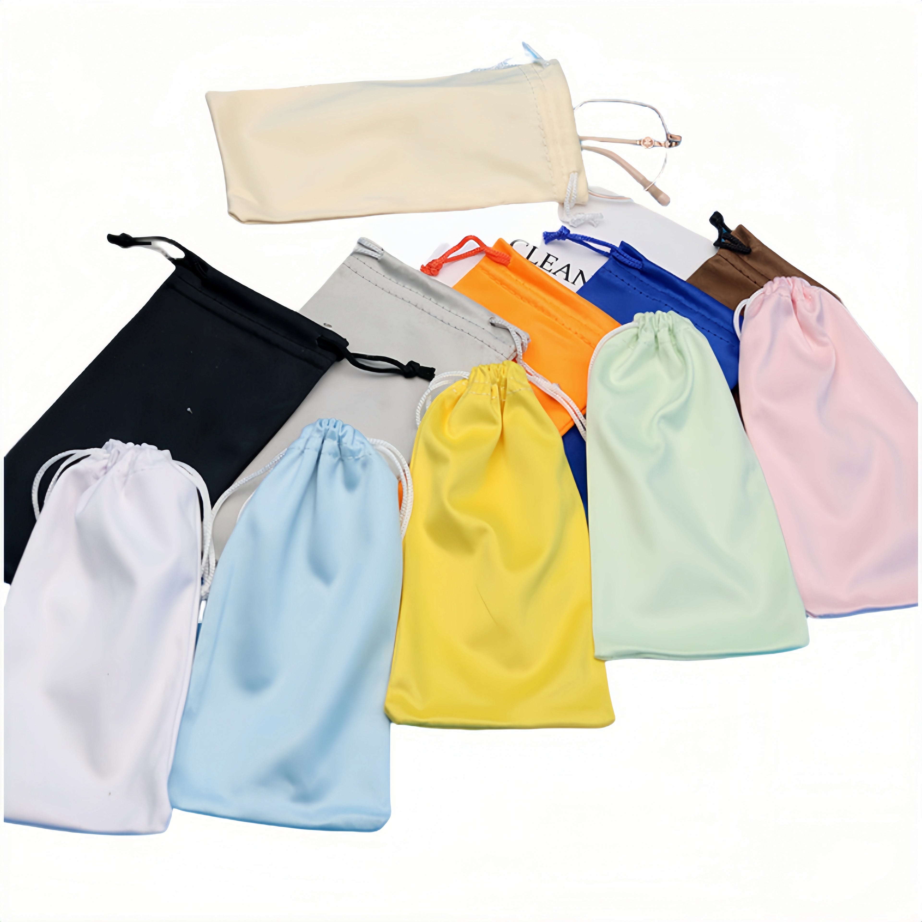 Drawstring Dust-Proof Storage Bag For Sunglasses Made Of Multi-Colored Microfiber