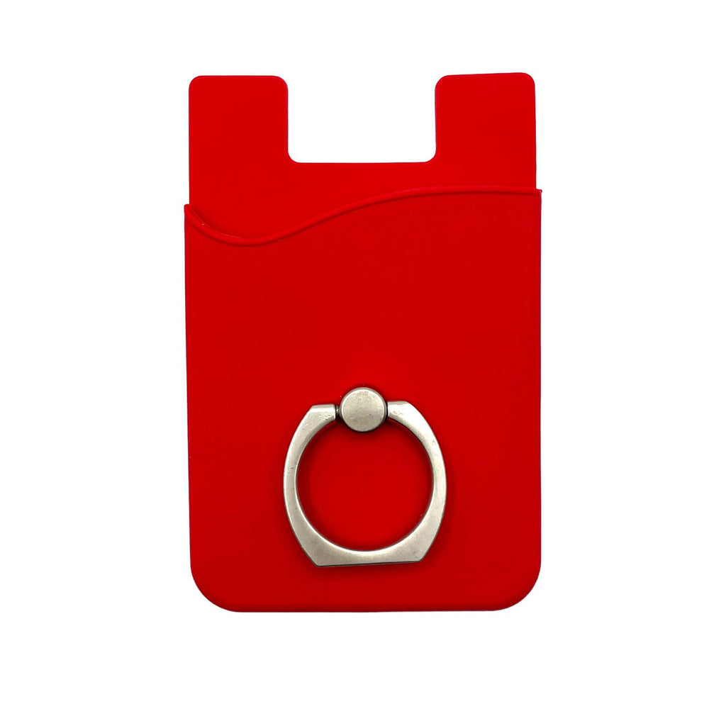 Silicone Card Holder With Metal Ring Phone Stand