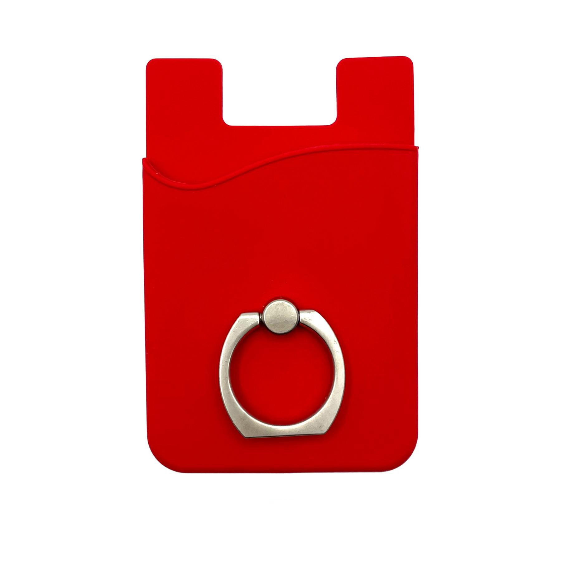 Silicone Card Holder With Metal Ring Phone Stand