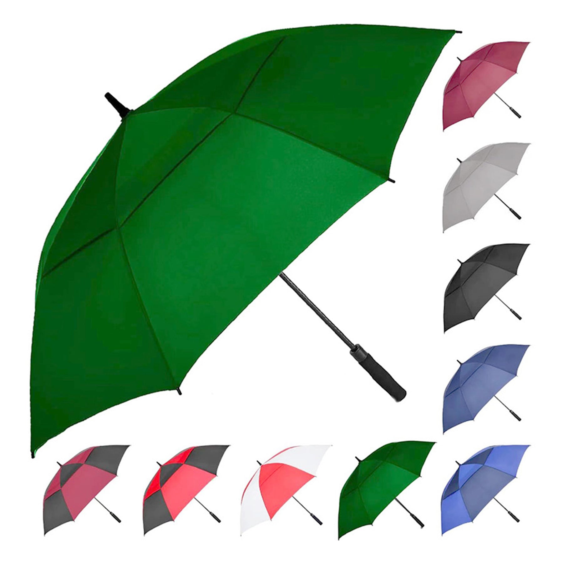 Automatic Double Layered Golf Large Handle Umbrella