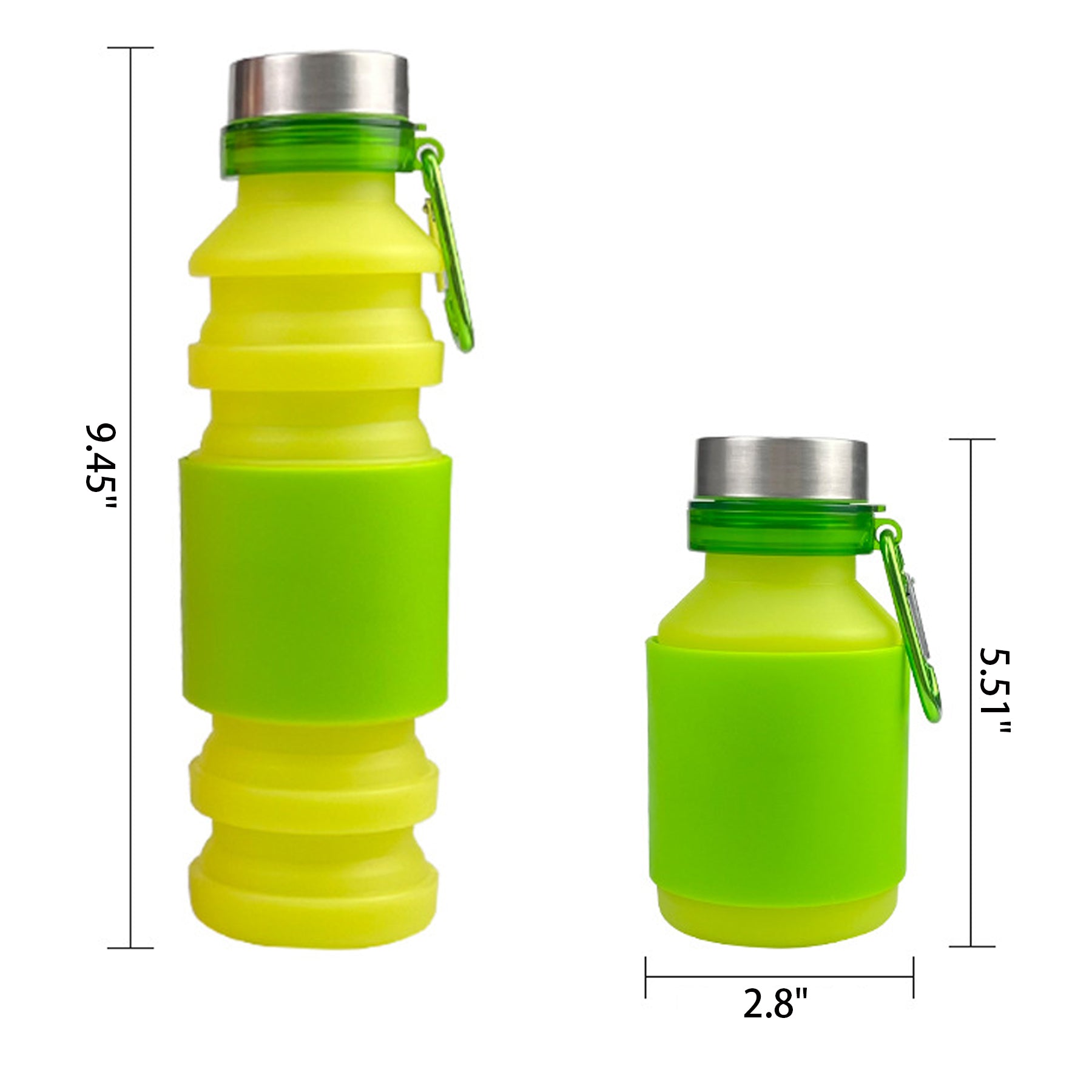 18Oz Portable Outdoor Retractable Silicone Water Bottle