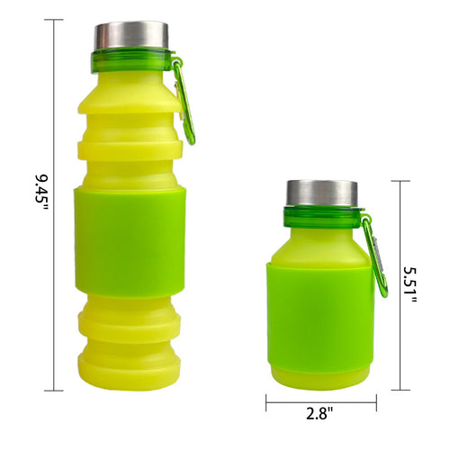 18Oz Portable Outdoor Retractable Silicone Water Bottle