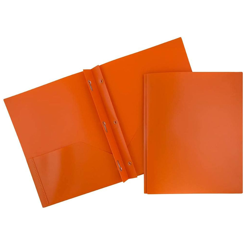2 Pocket Durable Folders with Metal Prongs Fastener Clasps