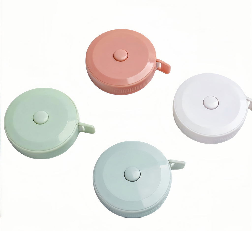3-Pack Plastic Mini Retractable Tapes, 1.5M (60In)