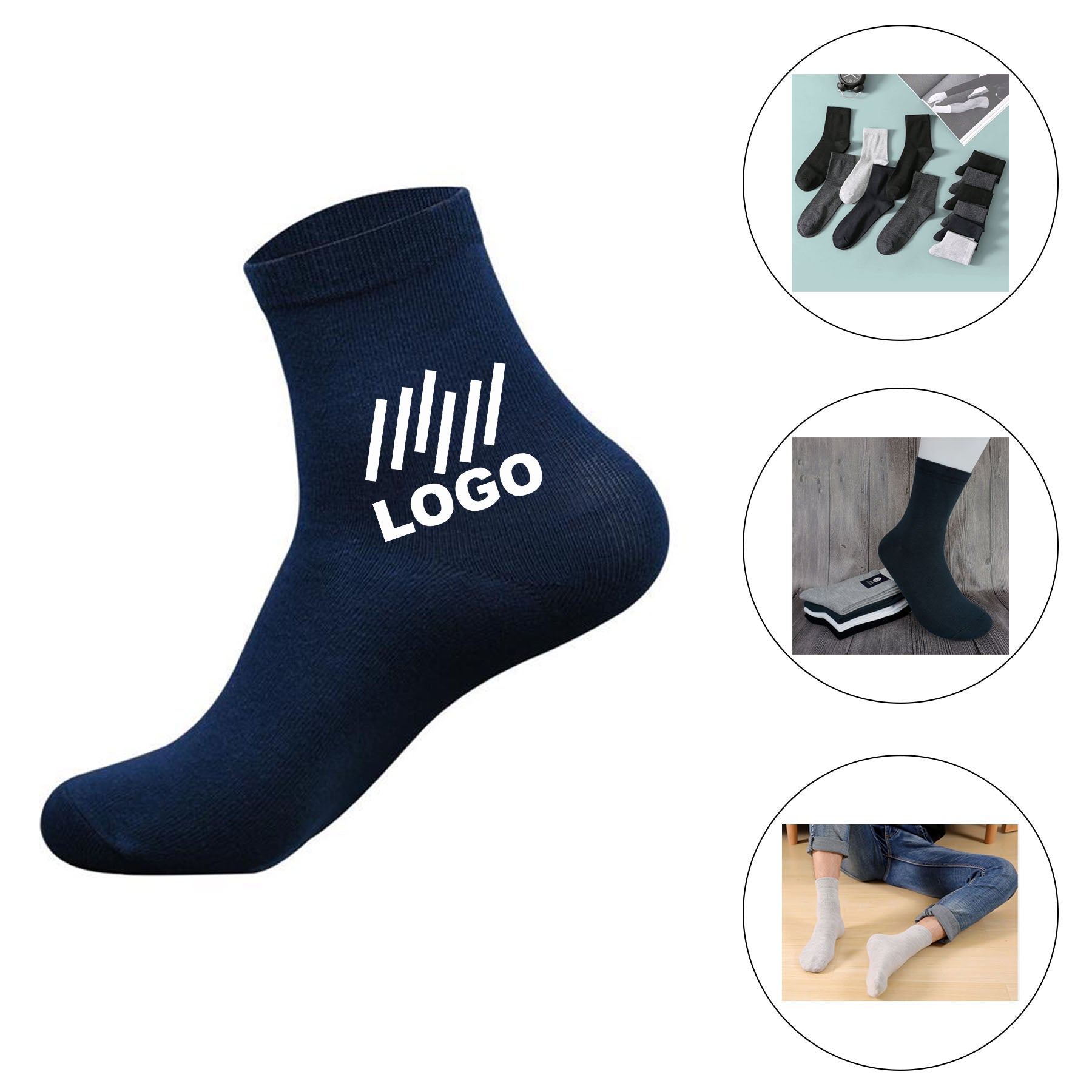 Unisex Pure Cotton Solid Color Socks