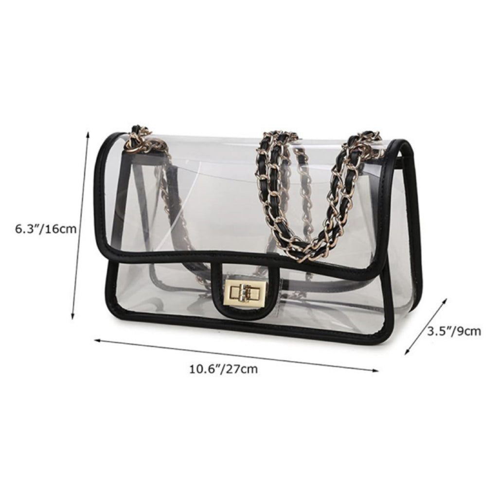 Clear PVC Chain Crossbody Shoulder Bag