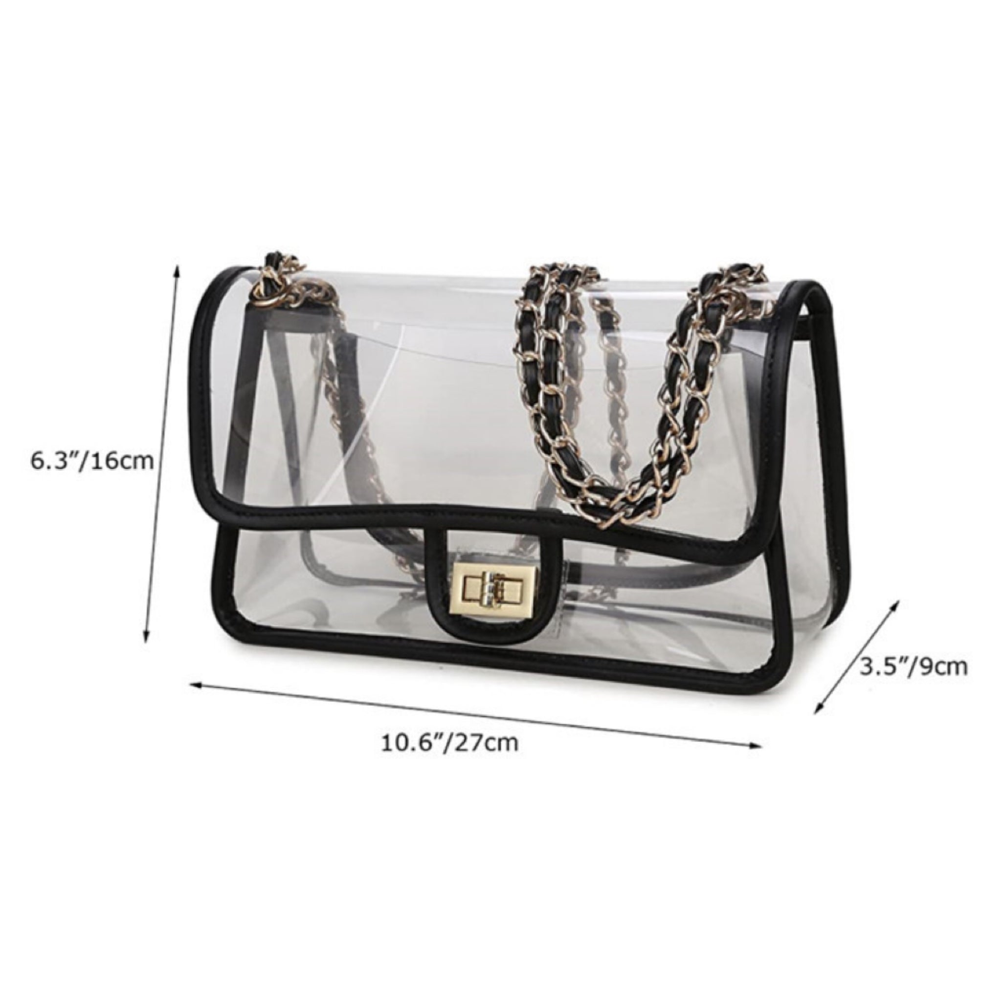 Clear PVC Chain Crossbody Shoulder Bag