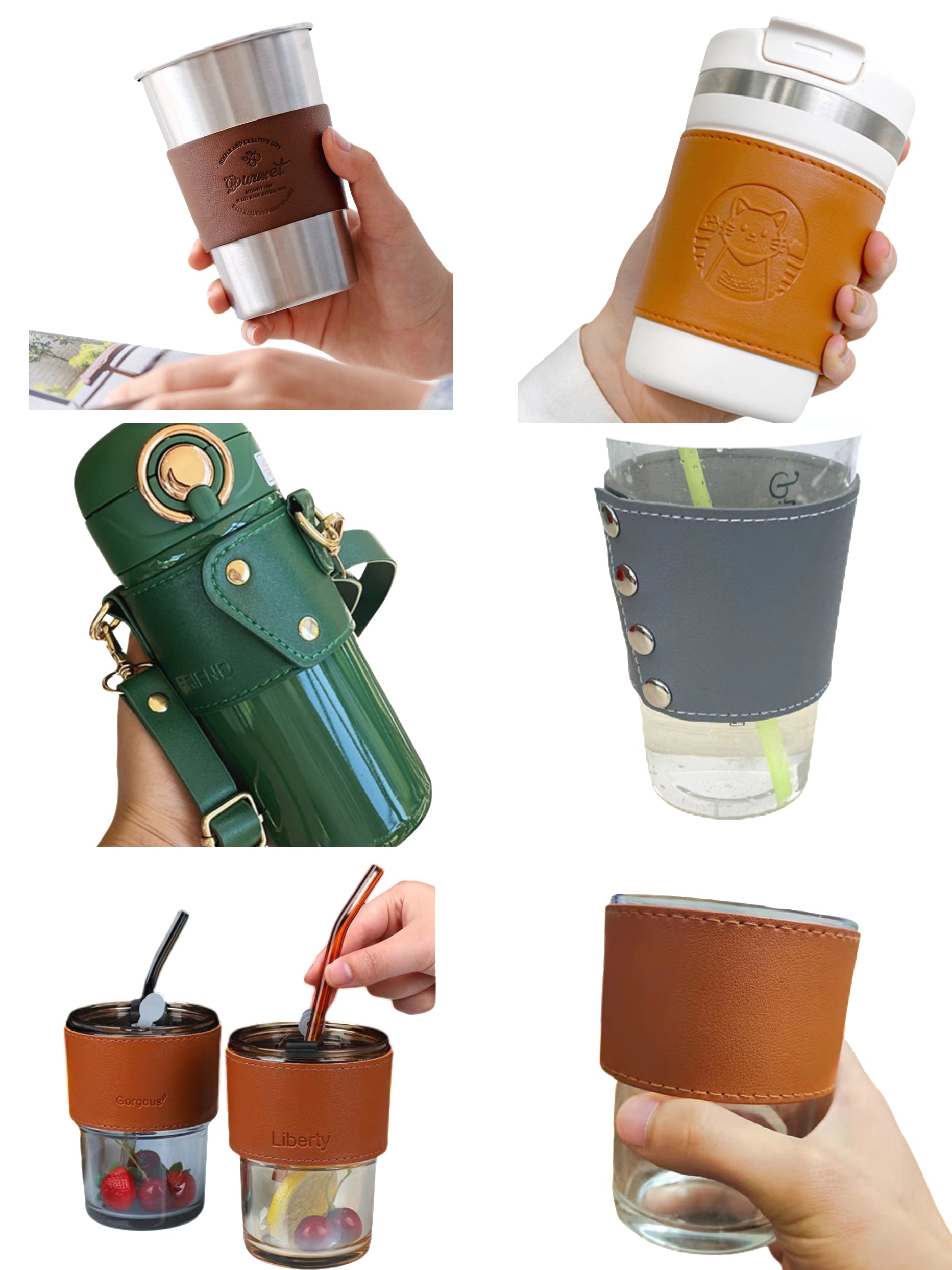 Leather Water Cup Protective Sleeve