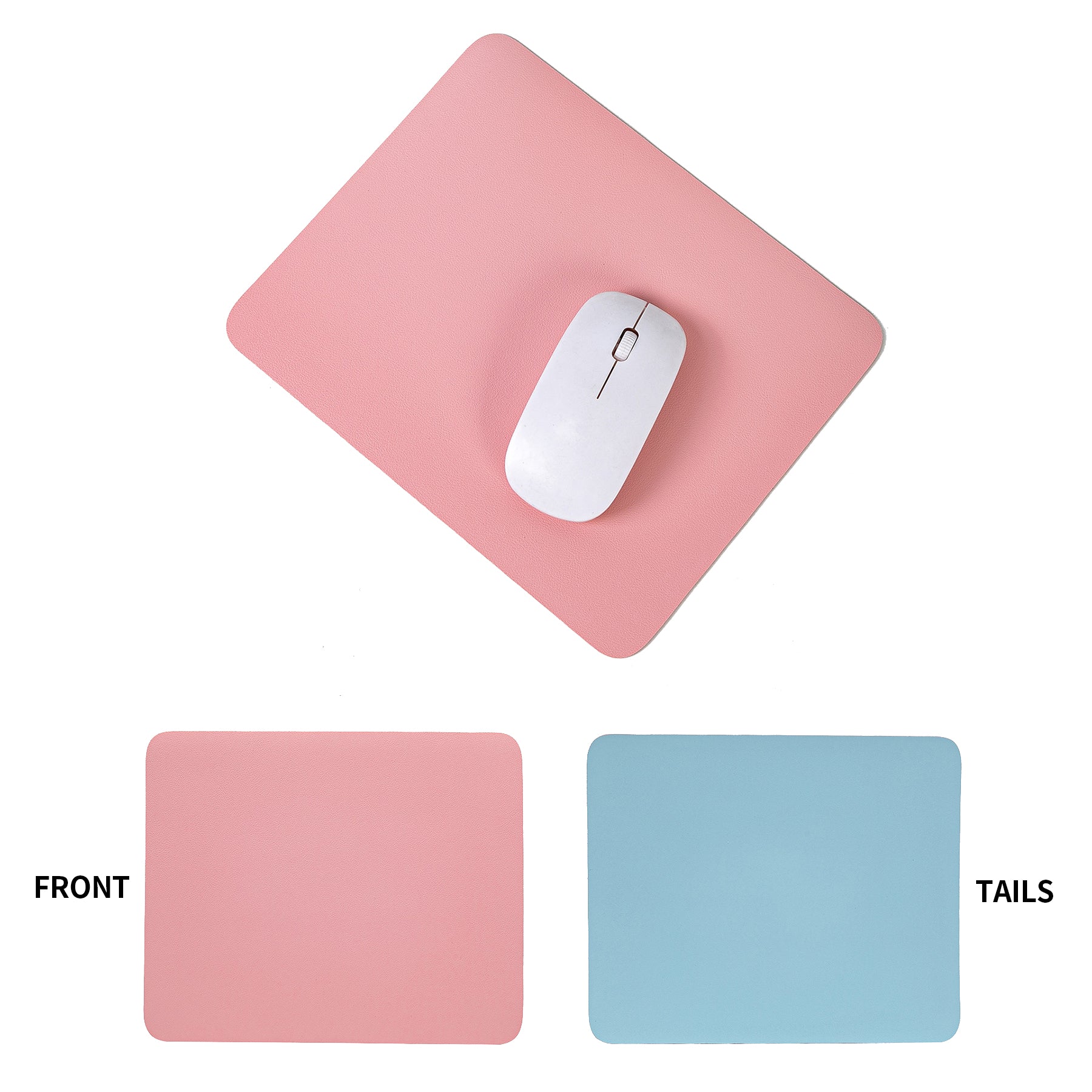 Square Double-Sided Leather Solid Color Mouse Pad
