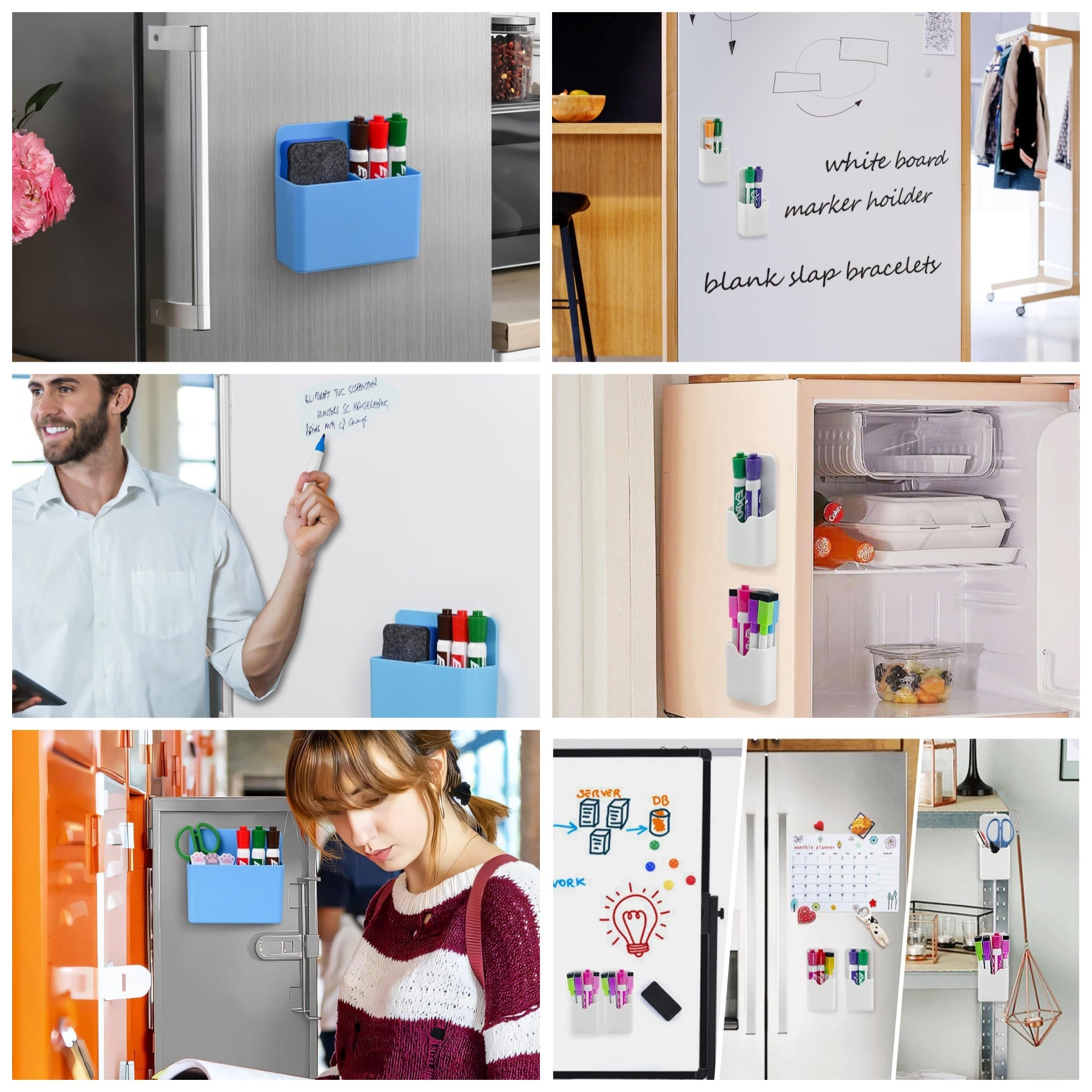 Magnetic Dry Erase Marker Pen Holder