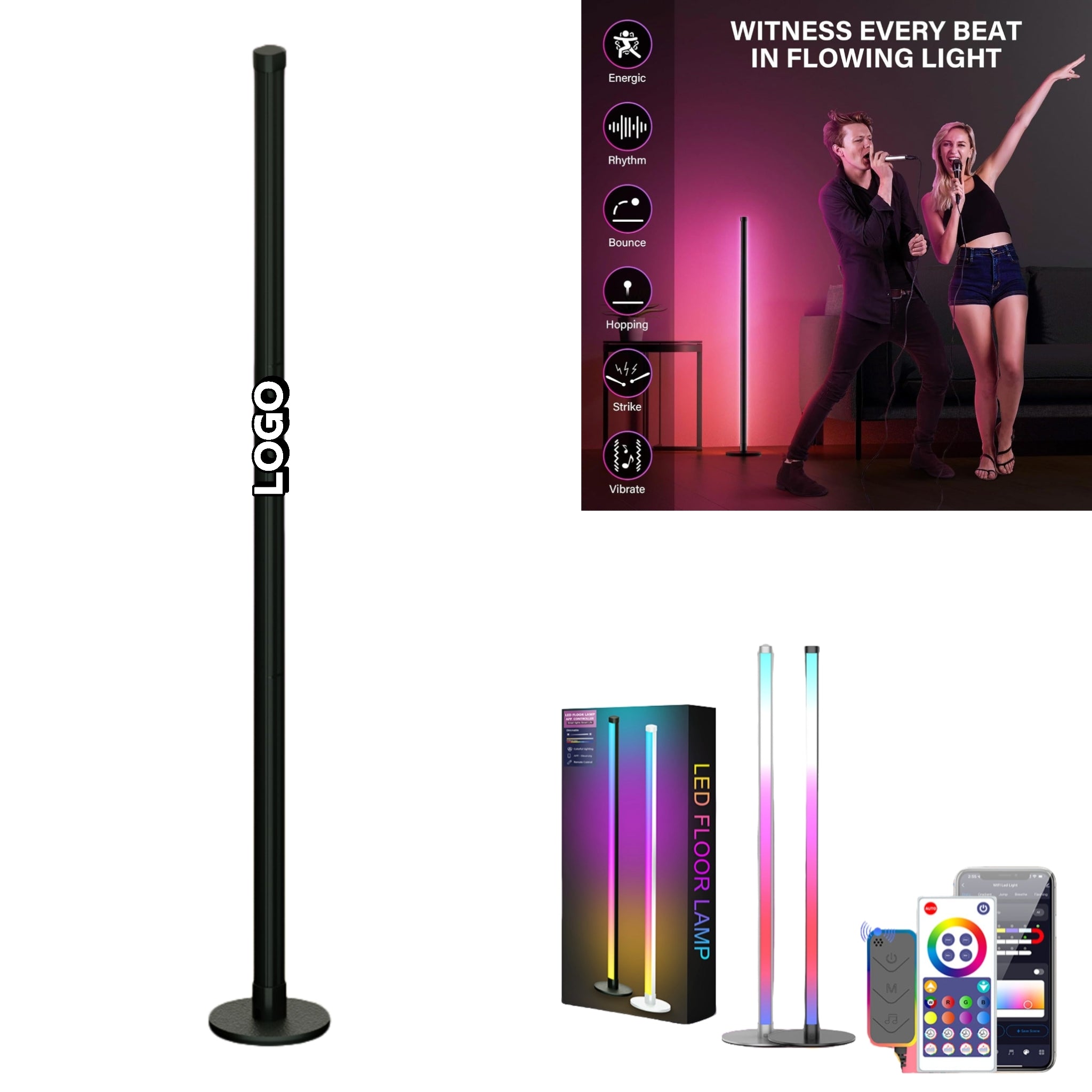RGB Corner Lamp Mood Lighting Bluetooth APP Control Dimmable