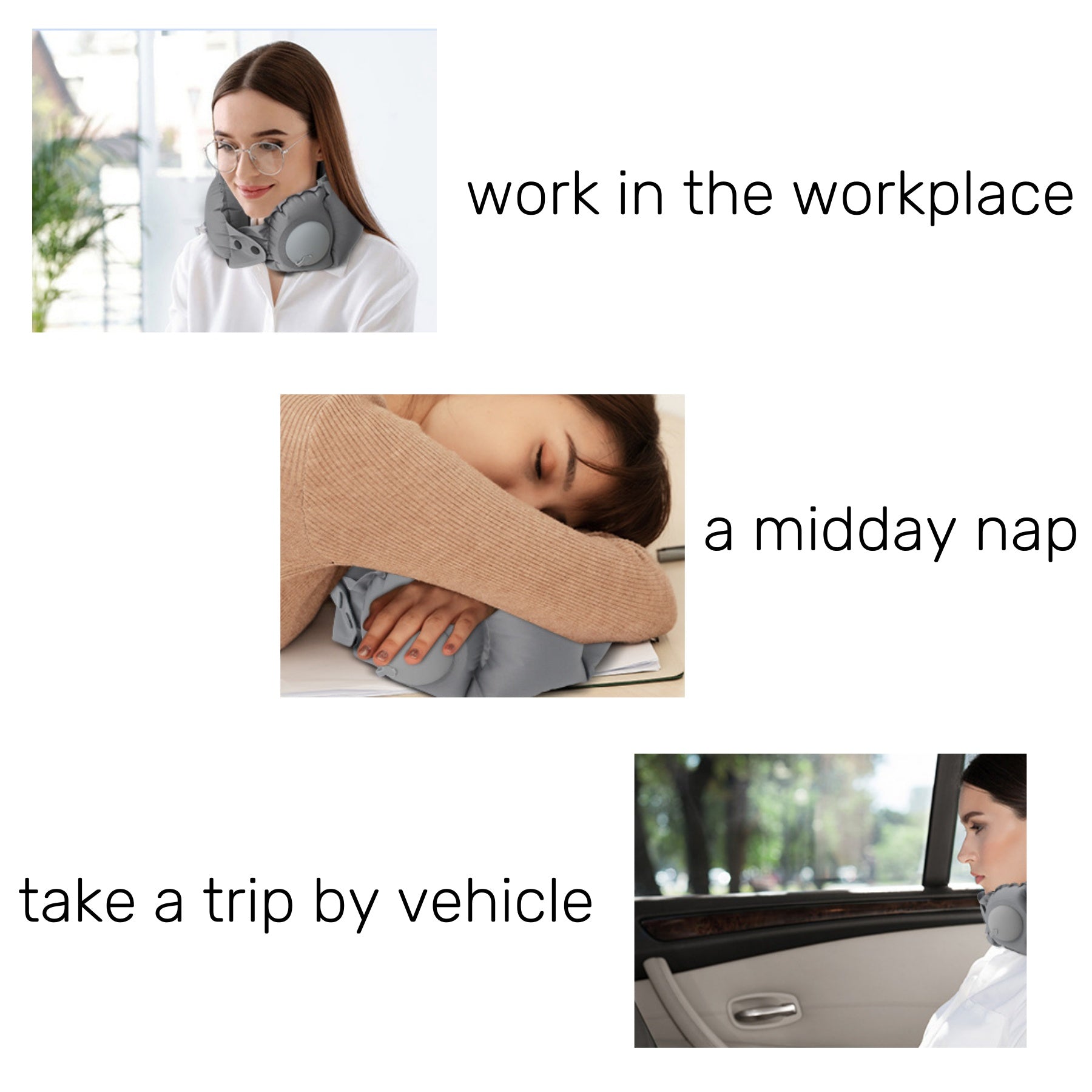 Press-To-Inflate U-Shaped Neck Pillow For The Neck