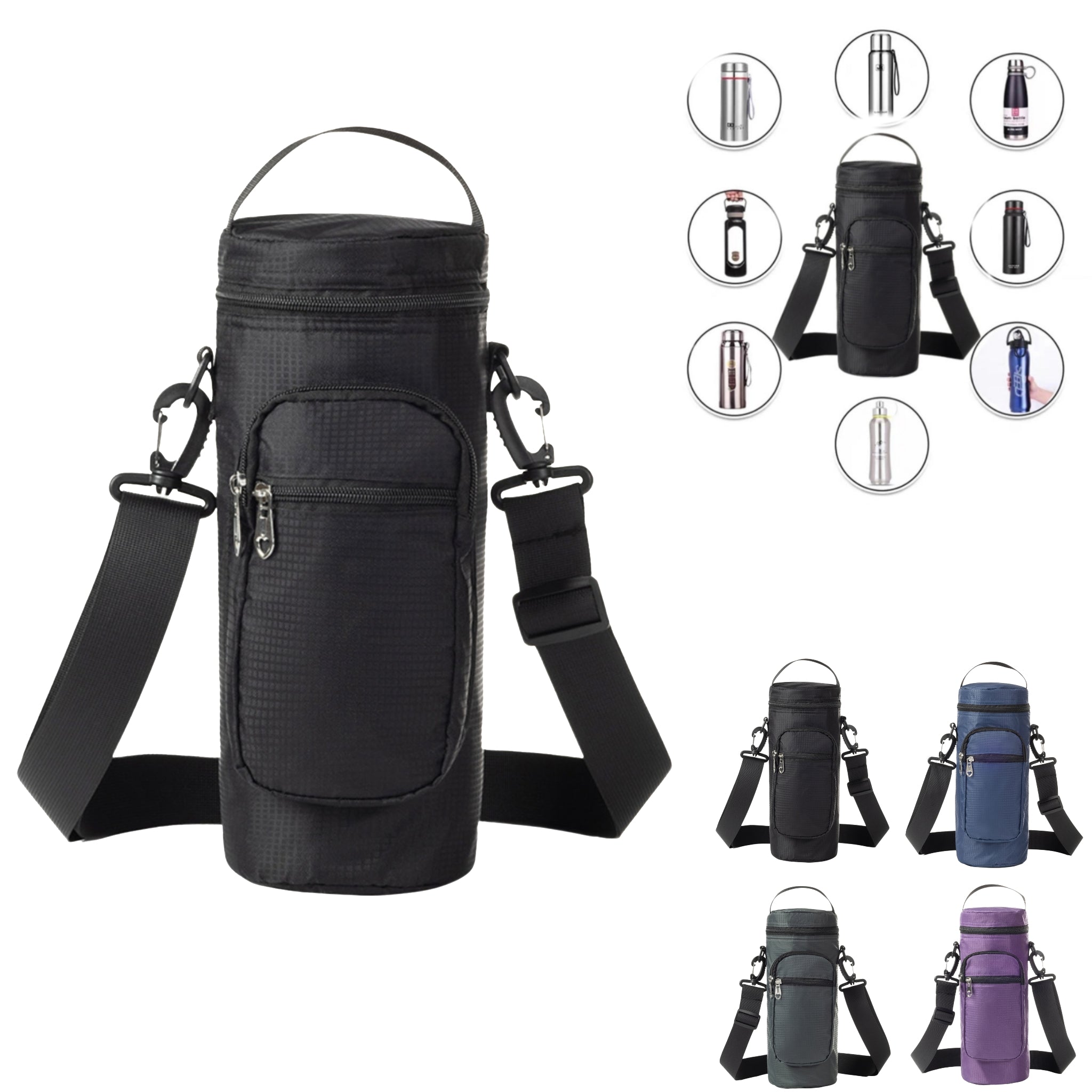 Insulated Thermal 50.7oz Water Bottle Cover Oxford Travel