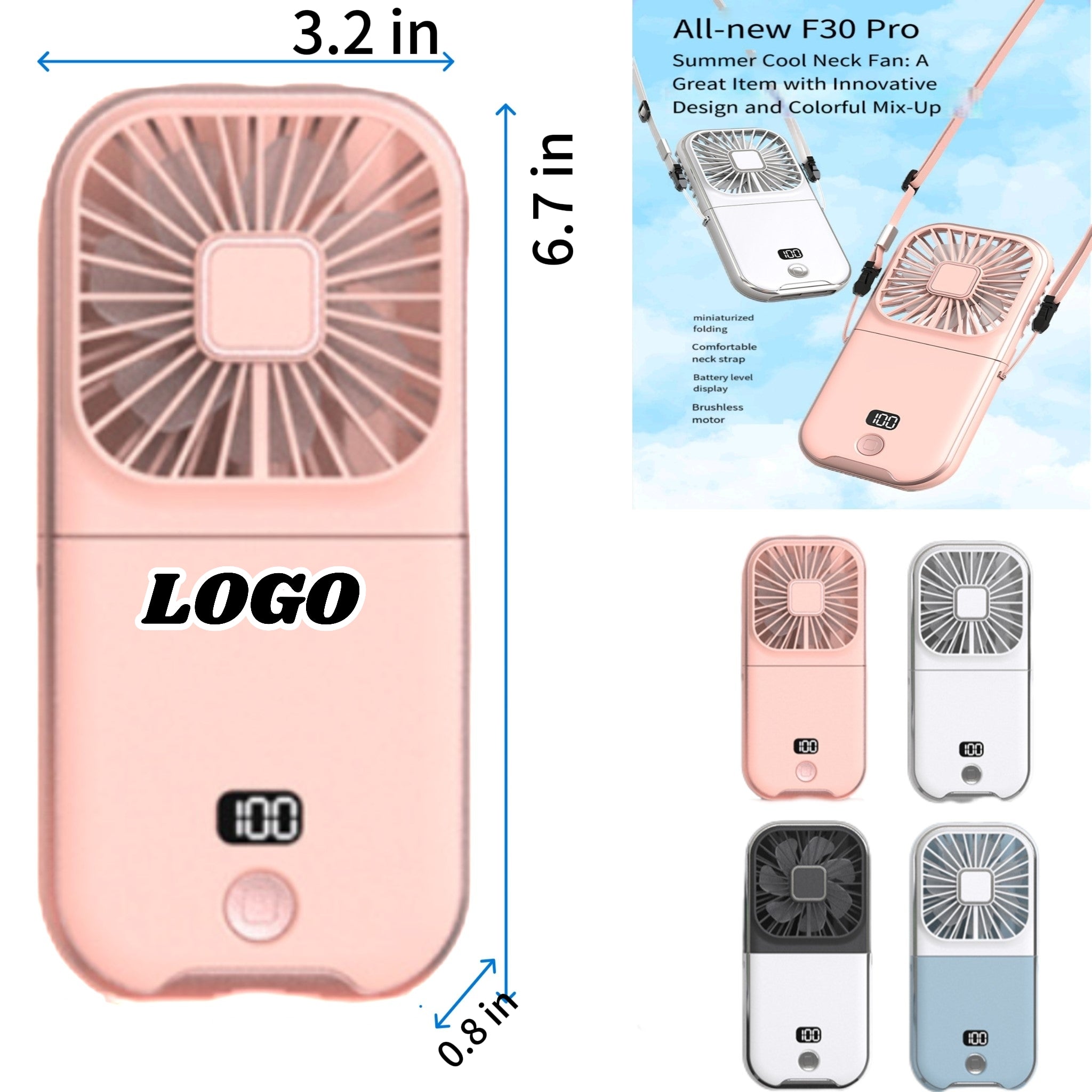 Neck Hanging Foldable Power Bank Fan