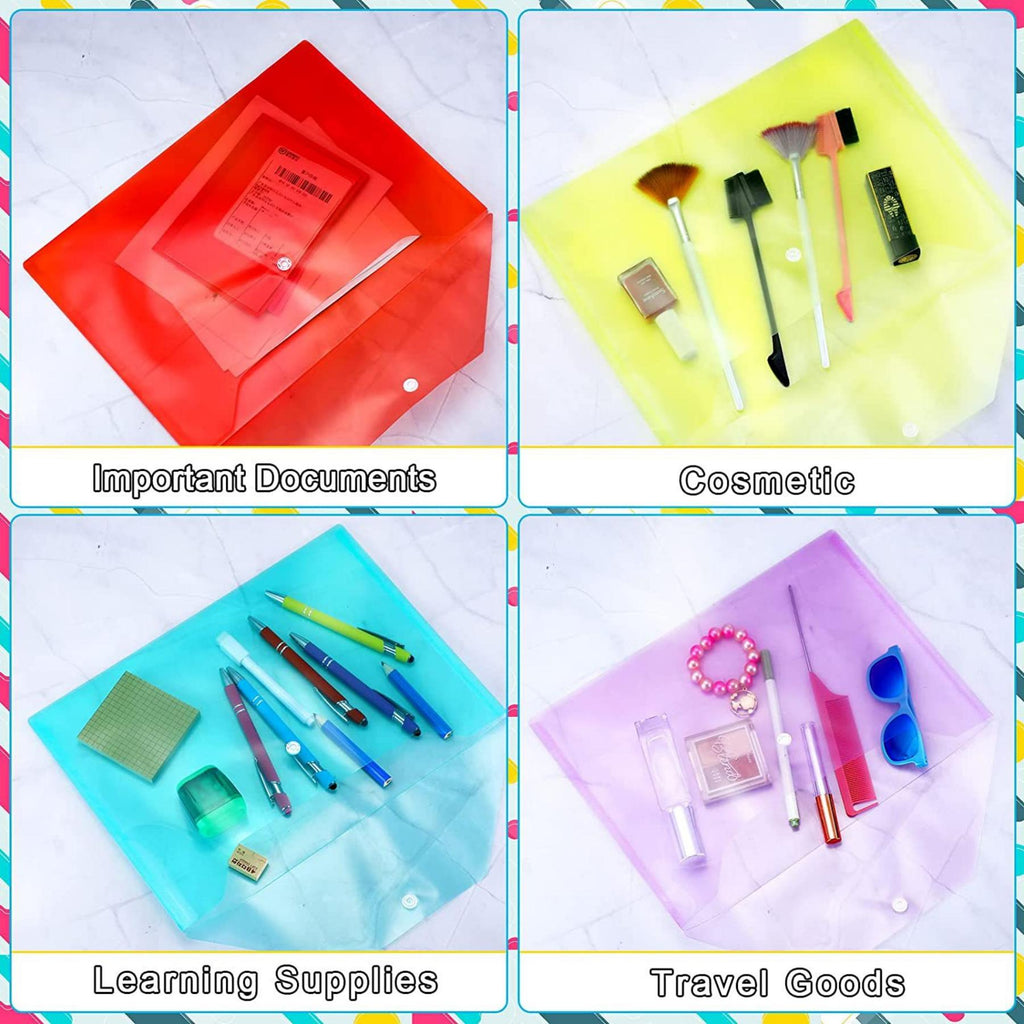 Plastic Envelope Folder With Snap Button