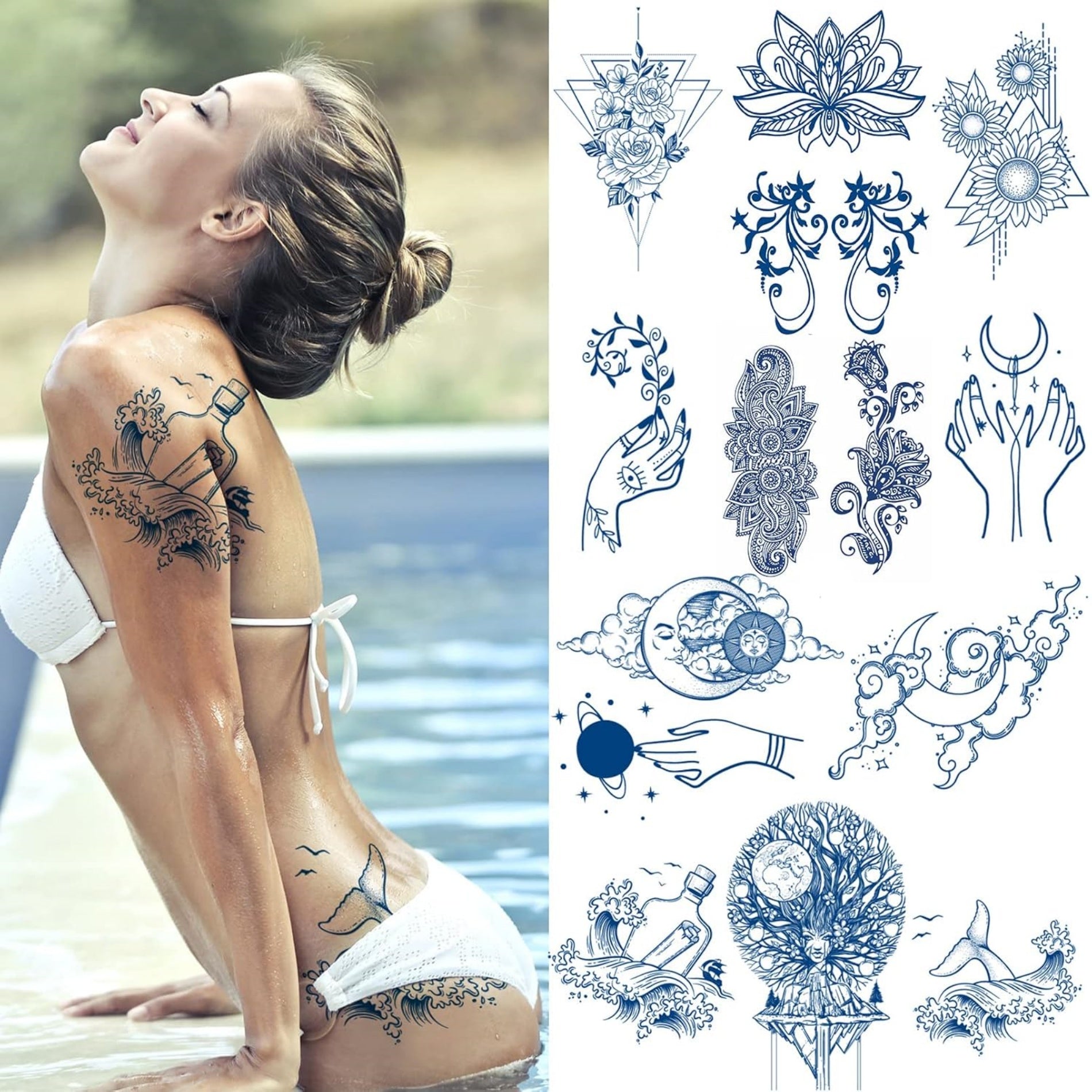 Semi-Permanent Herbal Waterproof Custom Tattoo Stickers
