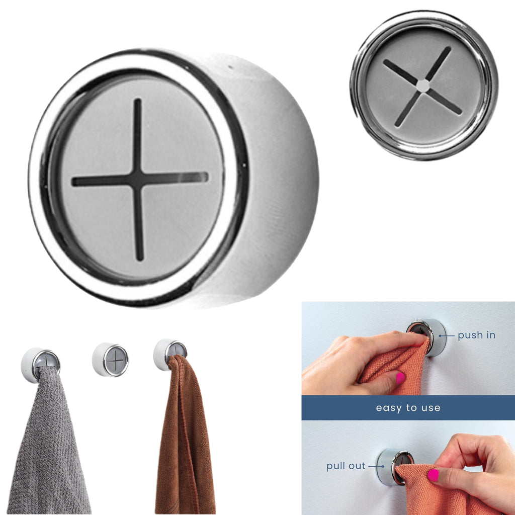 Round Adhesive Push Towel Hooks
