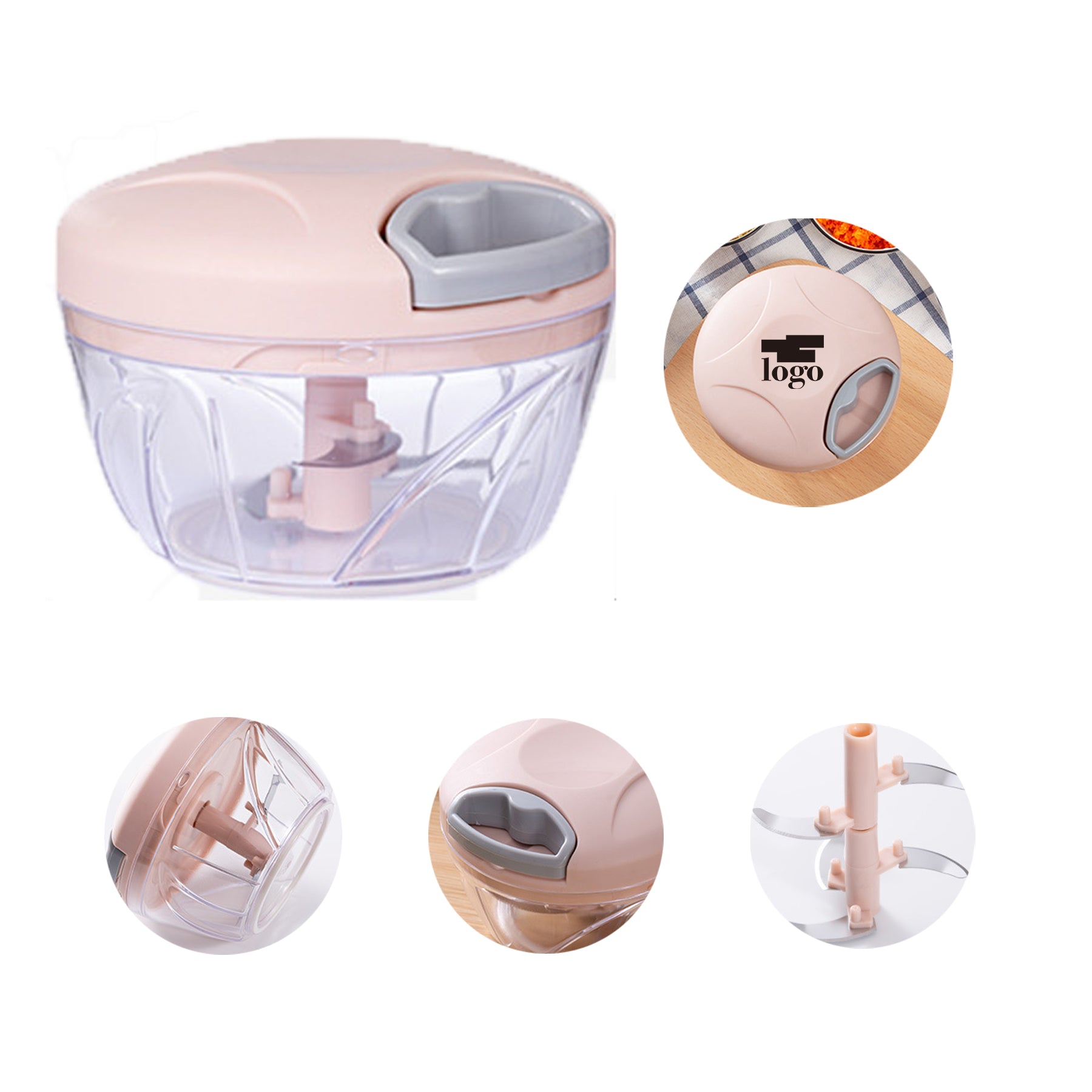 Portable Hand Pull String Garlic Chopper