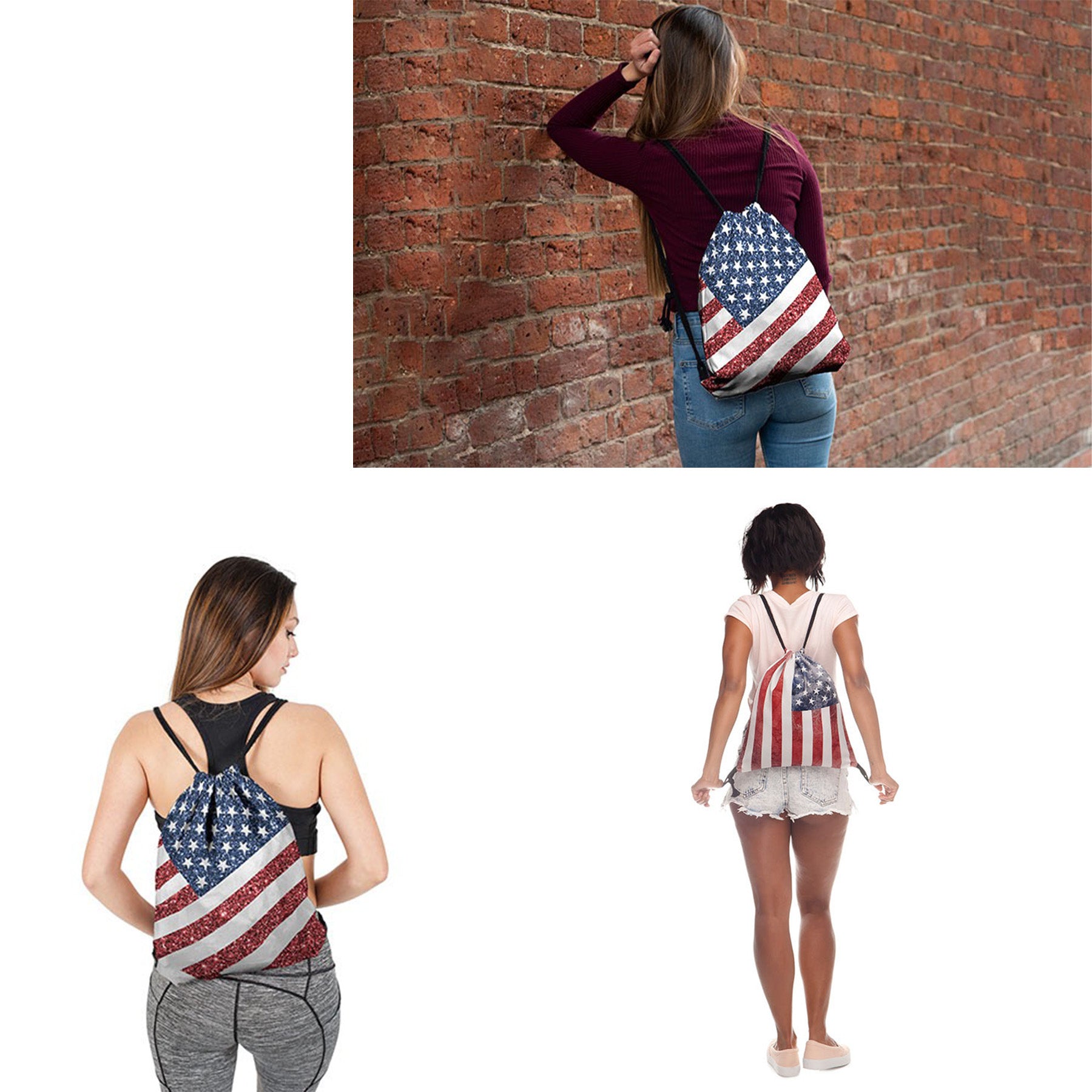 Independence Day American Flag Canvas Bag