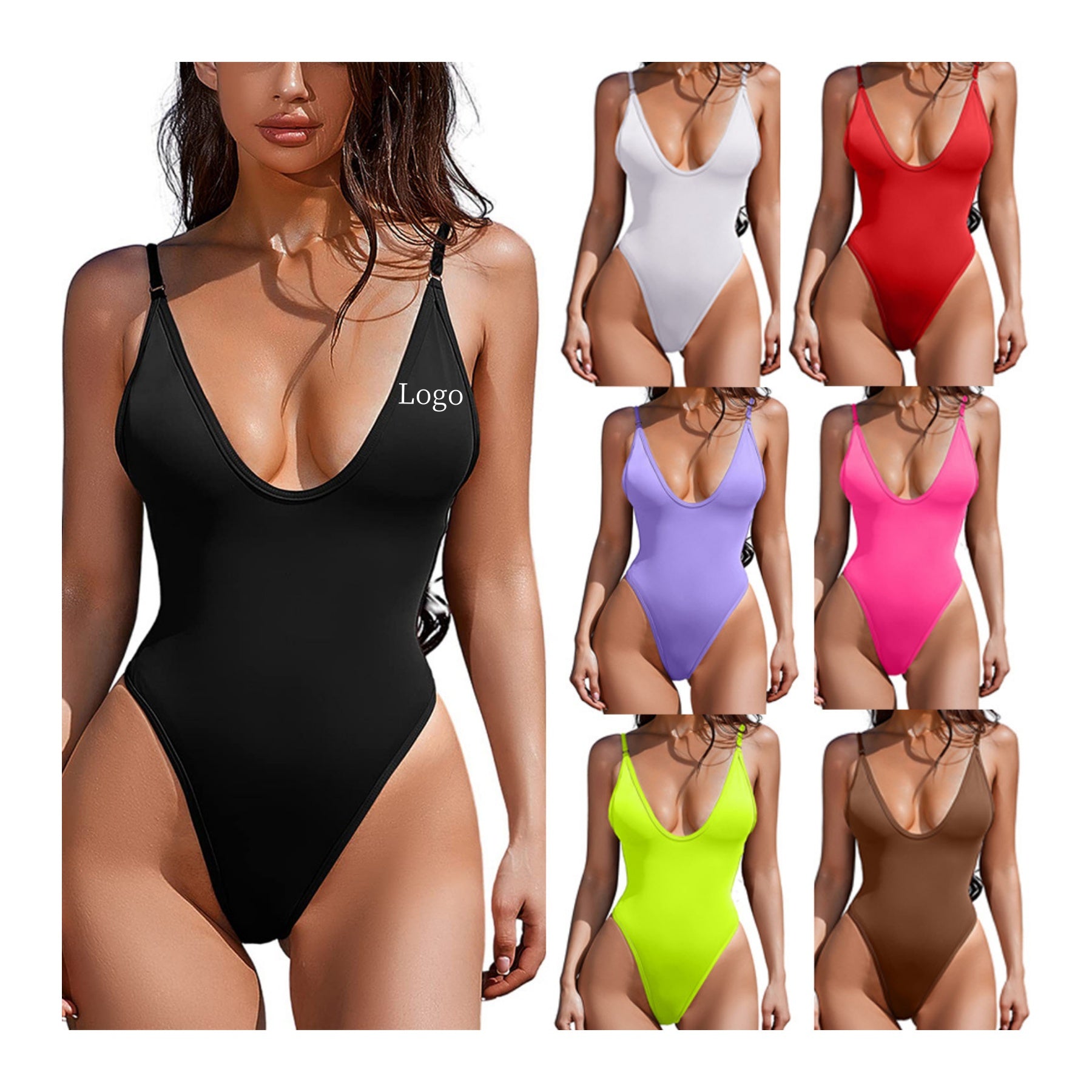 Ladies One-Piece V-Neck Swimsuit