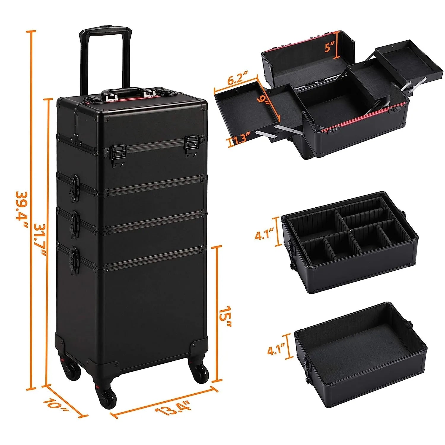 4 In 1 Makeup Train Case