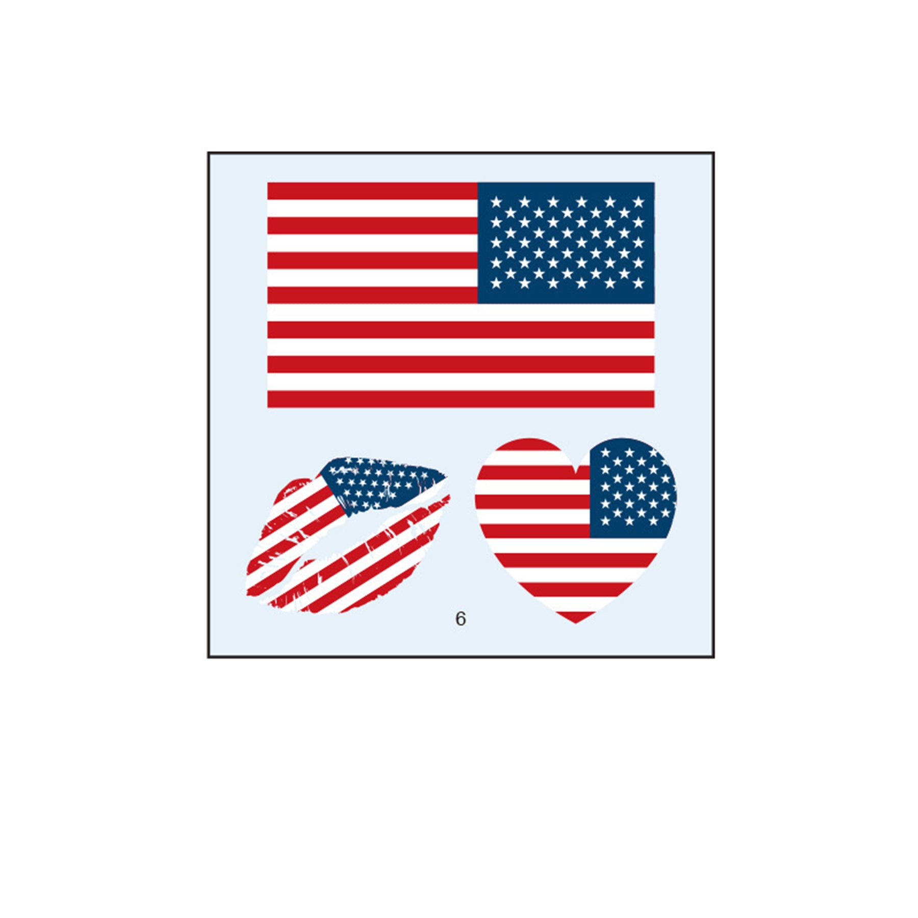 Customizable Patriotic Country Temporary Tattoos Body Stickers