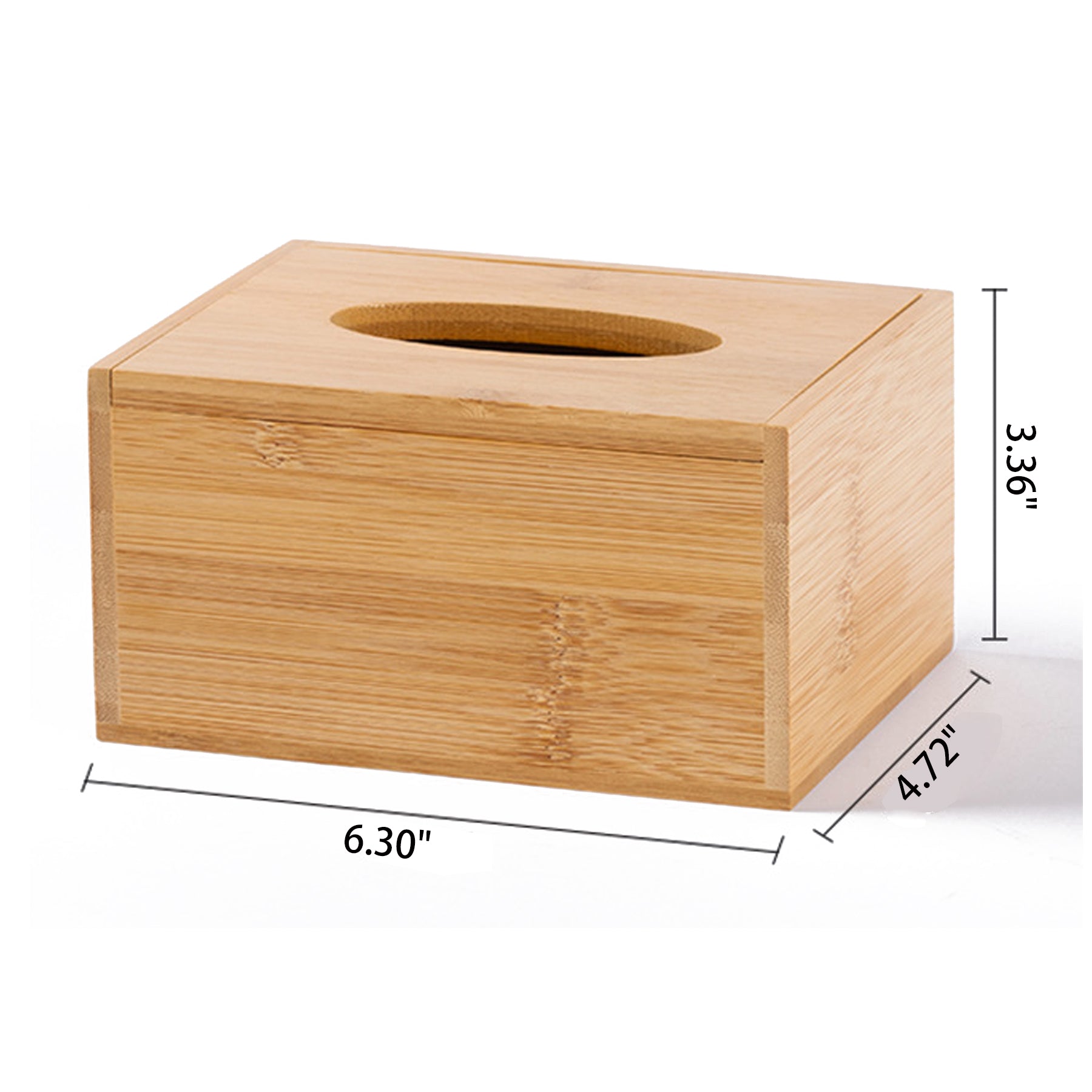 Clamshell Wooden Rectangular Tissue Box