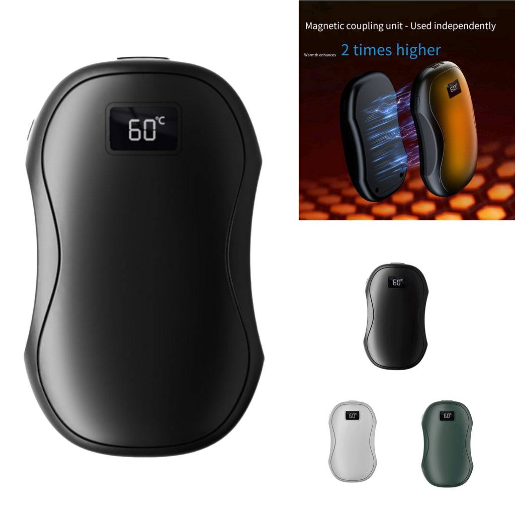 Magnetic HandWarmer Detachable Digital Display USB FastHeat