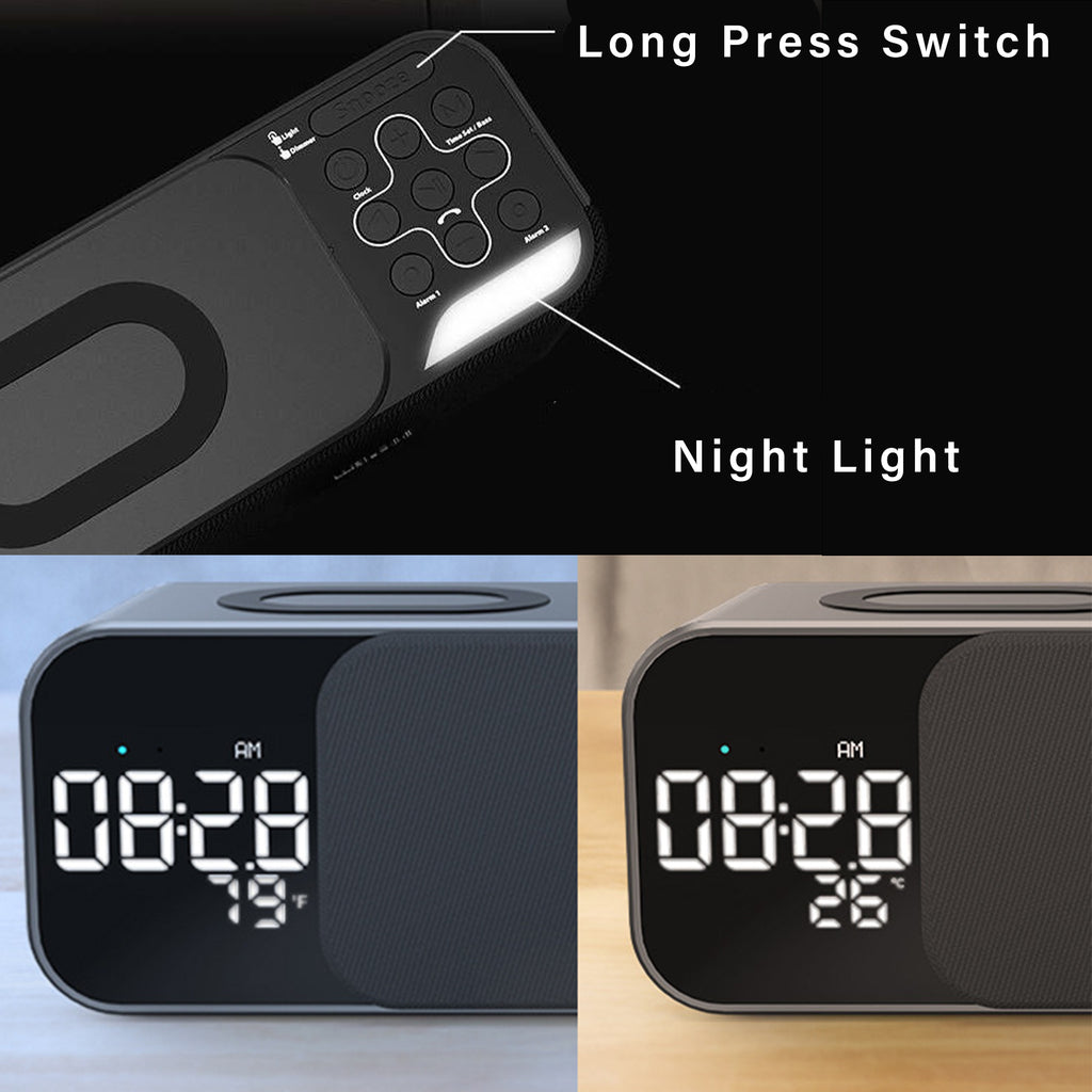 Wireless Charger Bluetooth Speaker With Night Light
