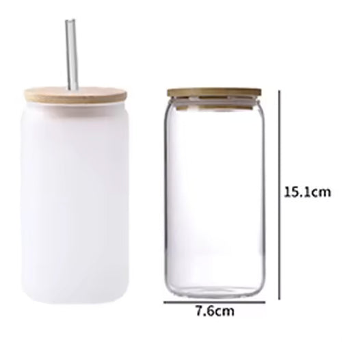 16oz Clear Frosted Beer Can Glass