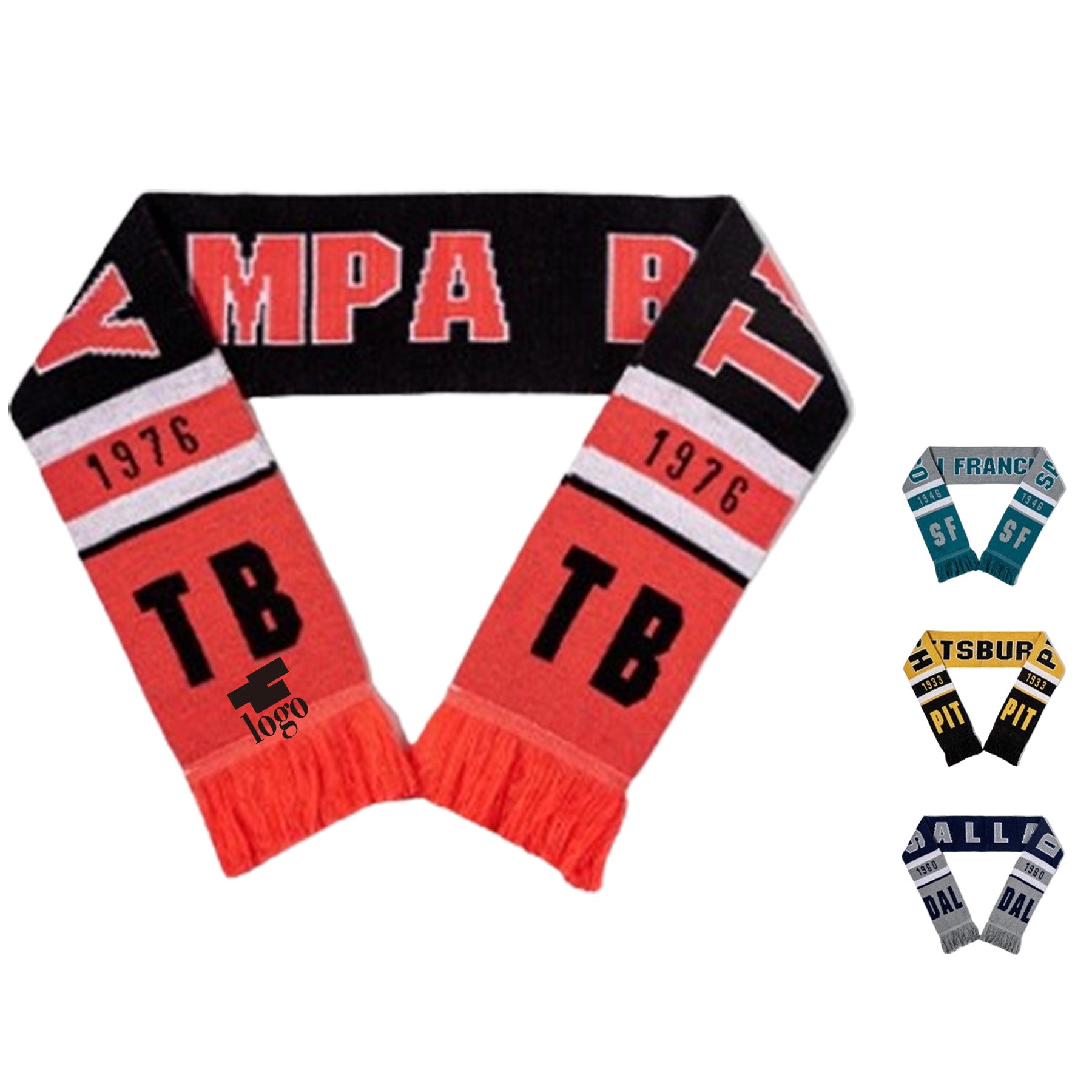 Acrylic Knit Football Fan Scarf