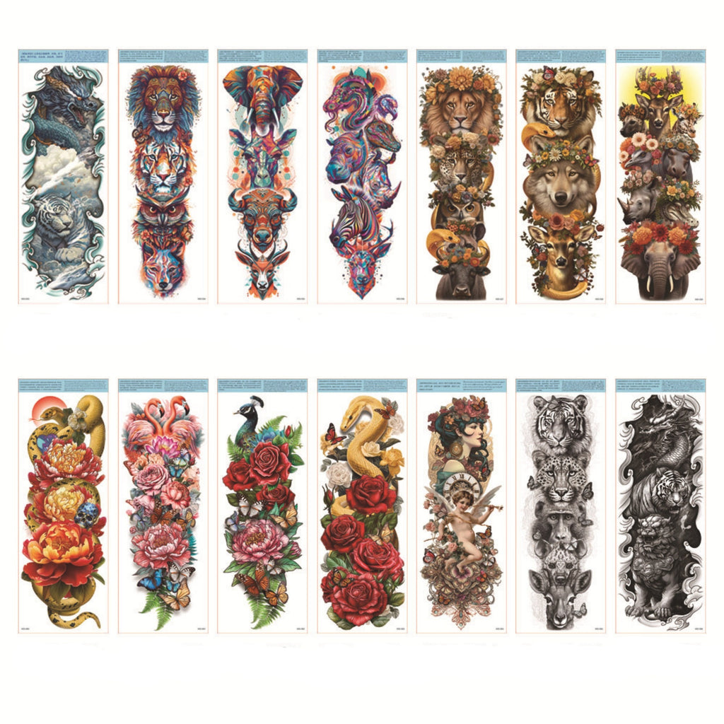 Waterproof Full Arm Realistic Color Custom Temporary Tattoo