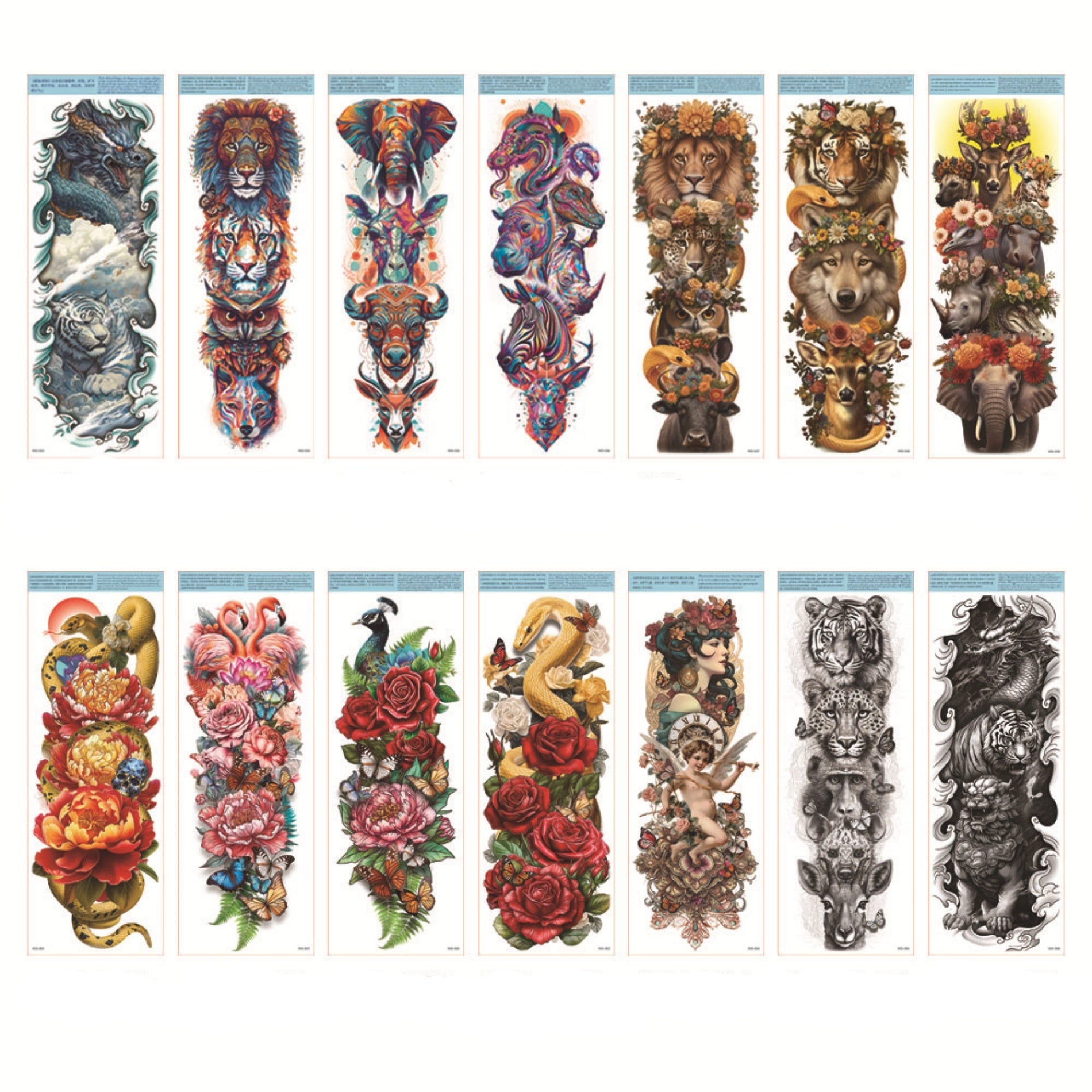 Waterproof Full Arm Realistic Color Custom Temporary Tattoo