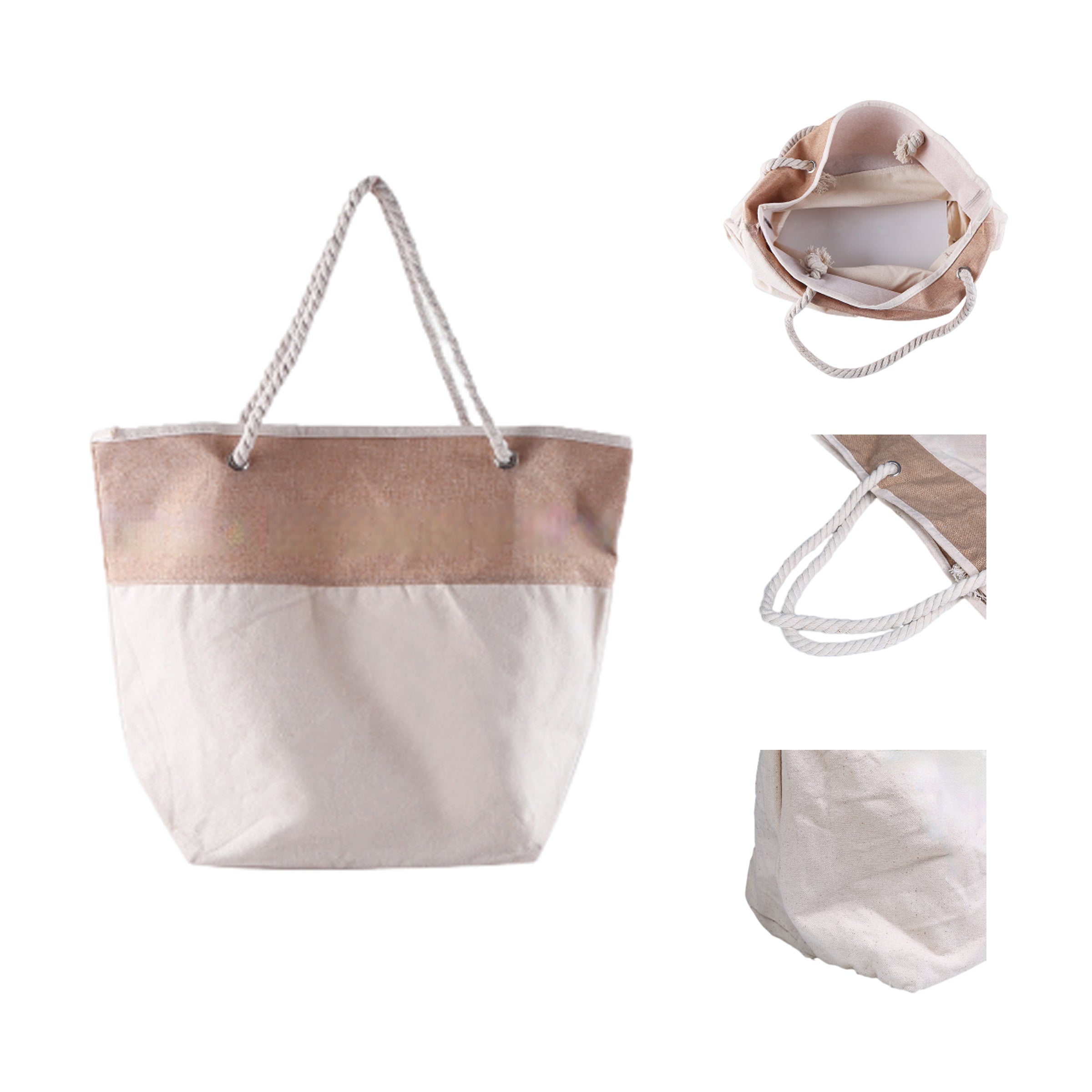 Cotton Canvas Rope Tote Bag