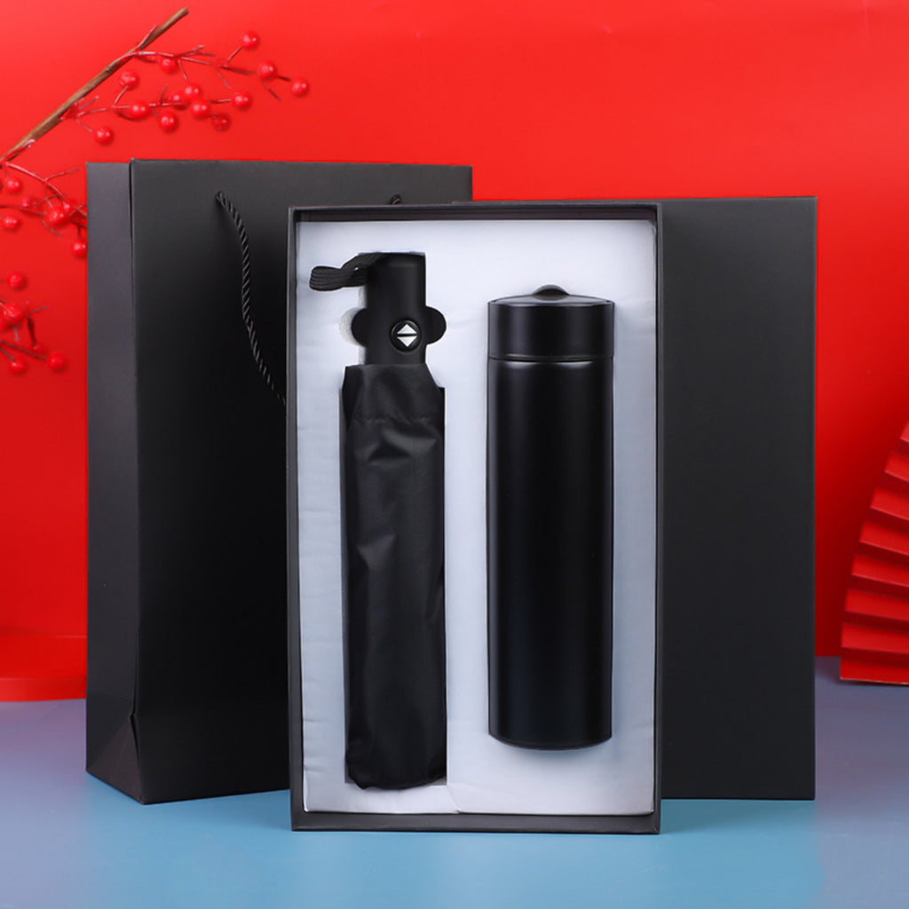 Vacuum Bottle & Folding Umbrella Set - Business Gift