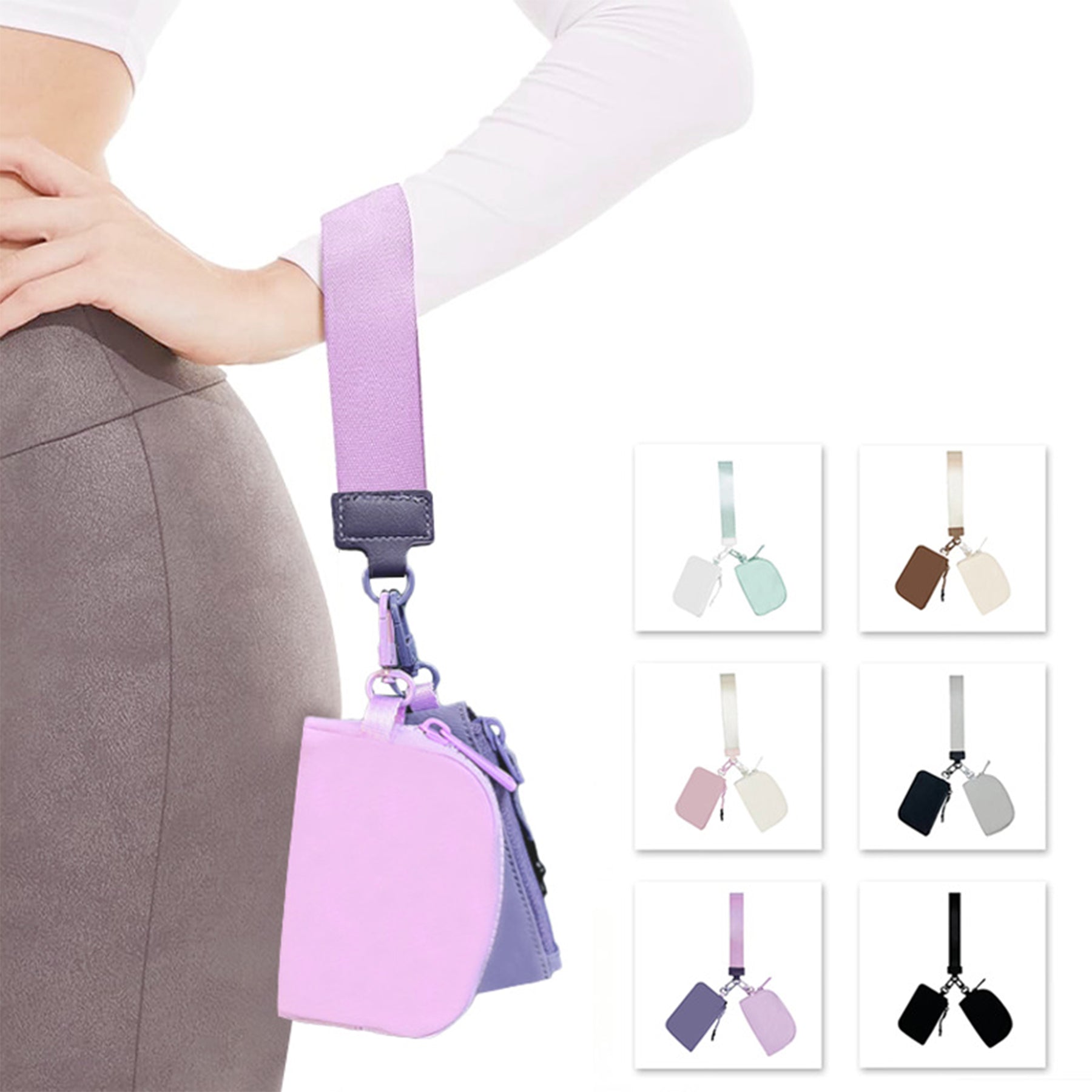 Fashion Wrist Strap And Two Colors Wrist Bag