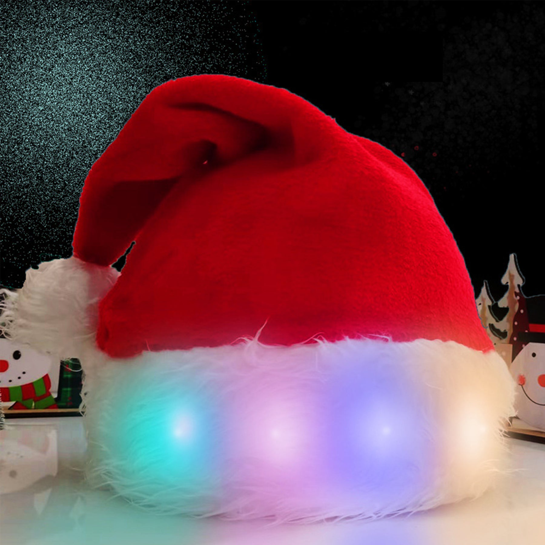 Led Glowing Plush Christmas Hat