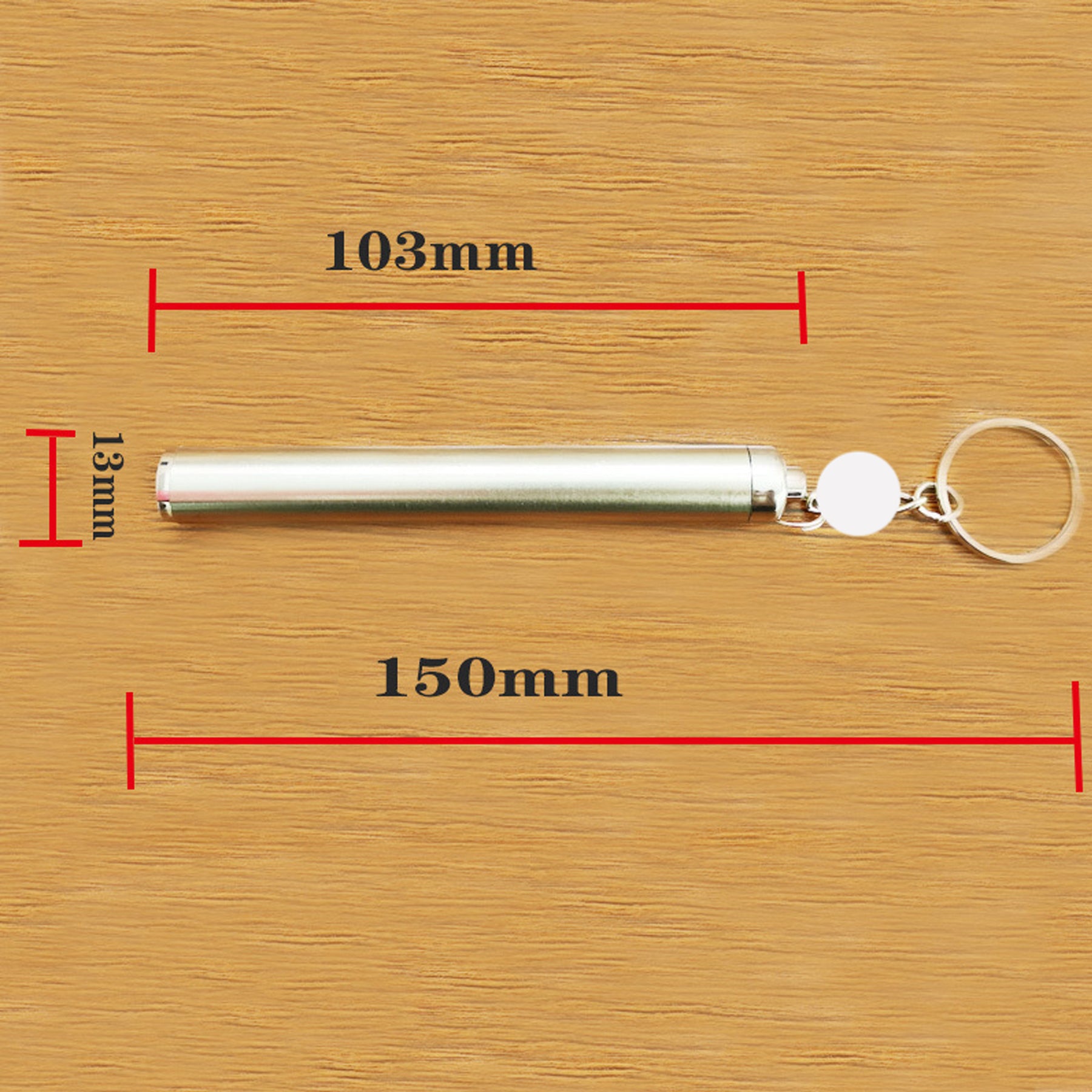Stainless Steel High Brightness Led Flashlight With Keychain