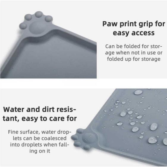 Nonslip Pet Food Mat Washable Silicone Dog Bowl Mat Waterproof Dog Food Mats