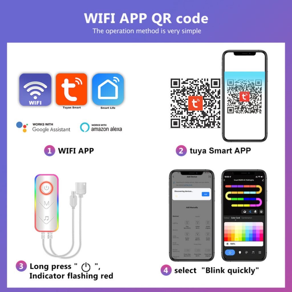 RGB Corner Lamp Mood Lighting Bluetooth APP Control Dimmable