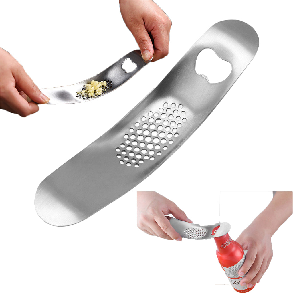 Stainless Steel Boat Shaped Garlic Crusher Bottle Opener