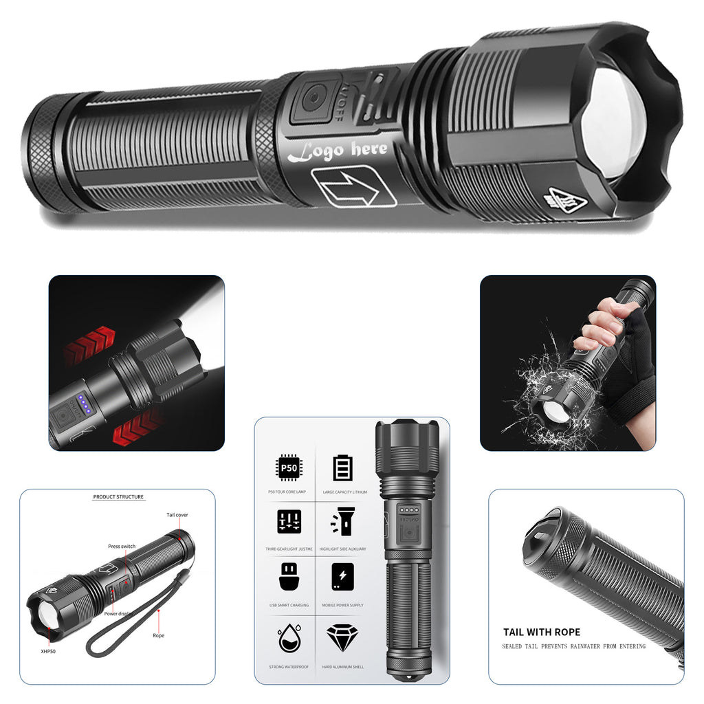 Rechargeable Multifunction Tactical Flashlight