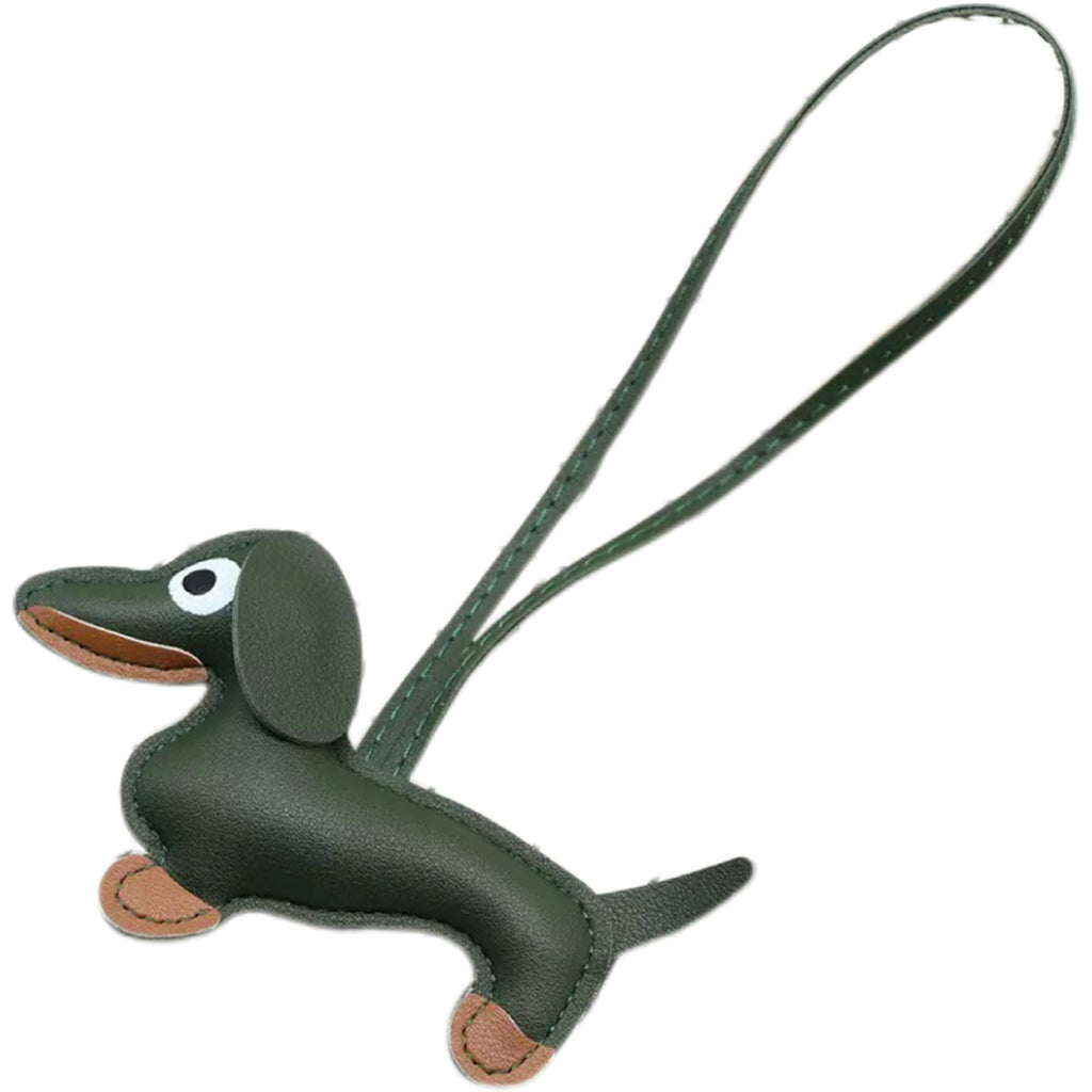 PU Leather Dachshund Keychain Bag Charm Car Ornament