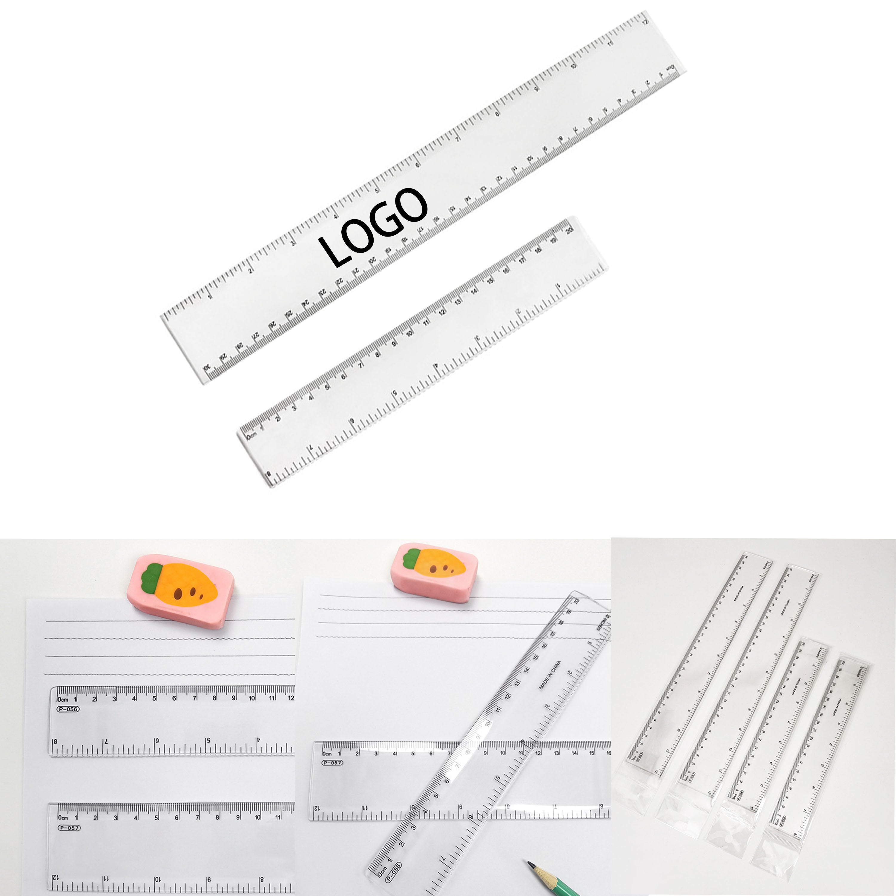 Office Drawing Bilateral Scale Plastic Ruler