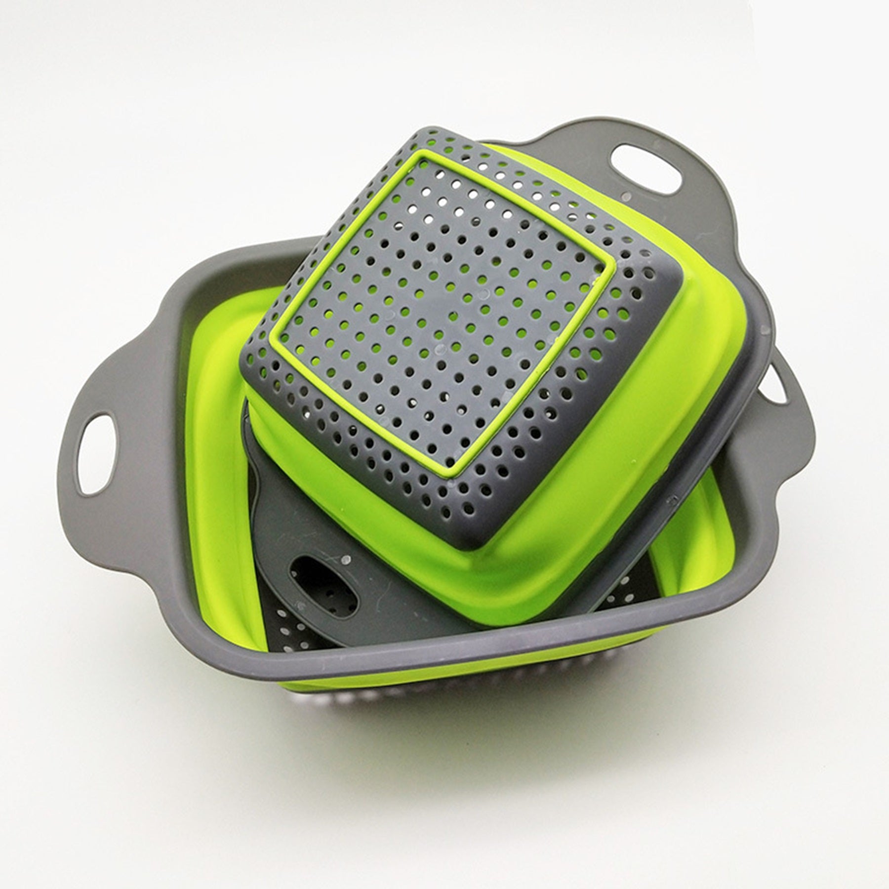 Set Of 2 Foldable Baskets Silicone Drain Baskets